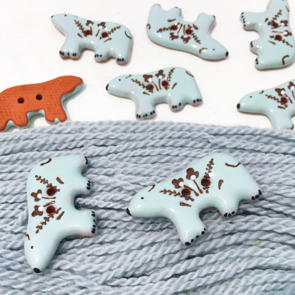 Folksy Bear Buttons  11/16" x 1-1/4”