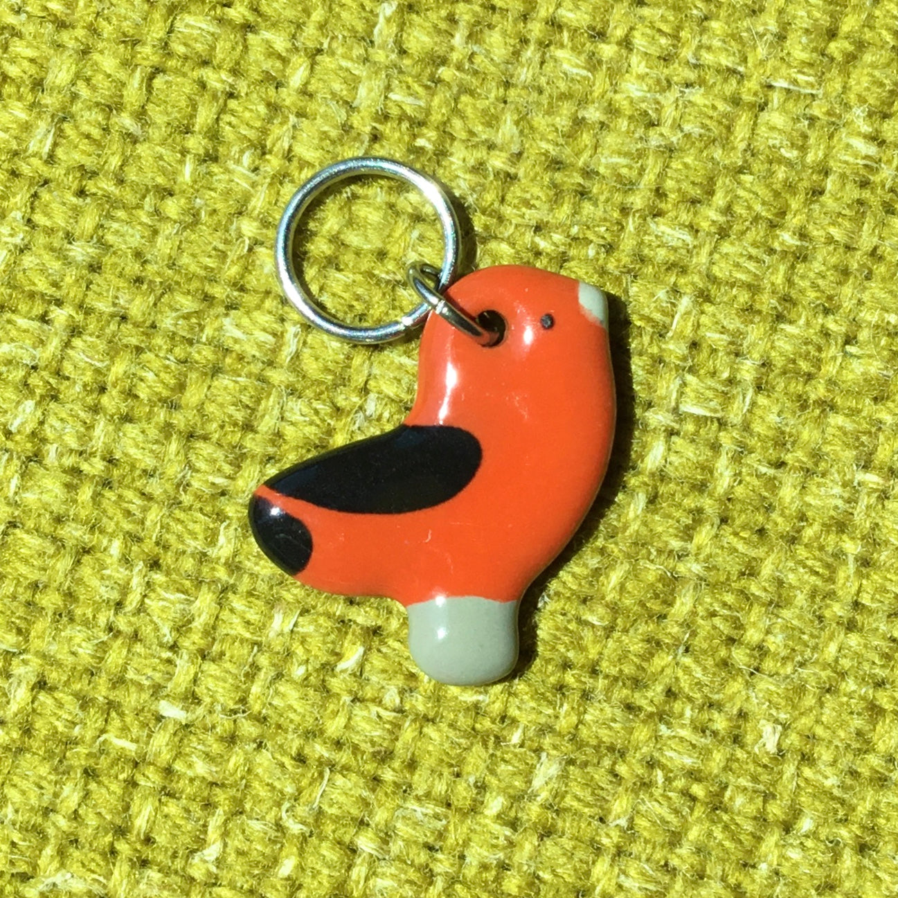 Ceramic Bird Stitch Marker  3/4" x 7/8"