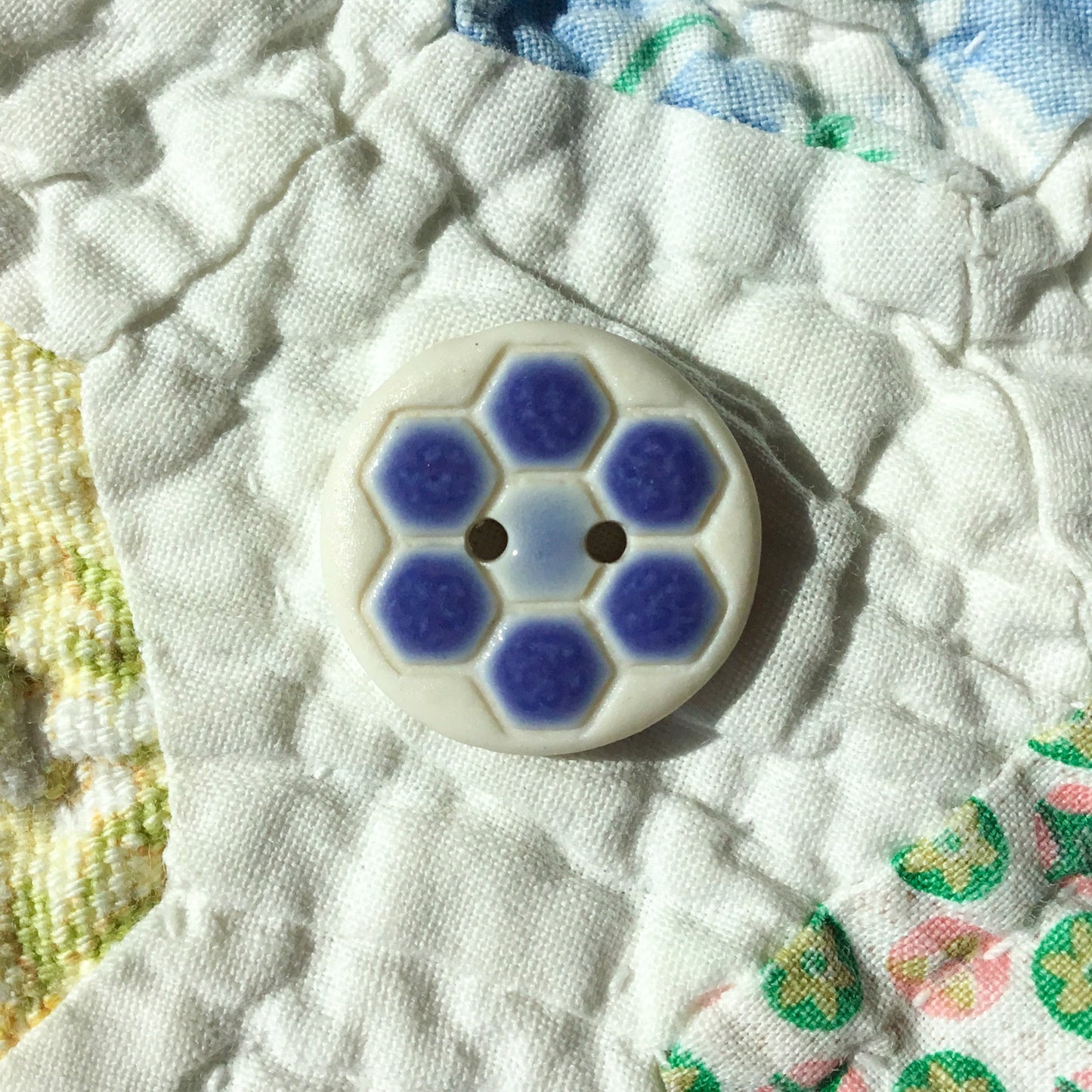 ‘Grandma’s Flower Garden’ Porcelain Button 3/4"