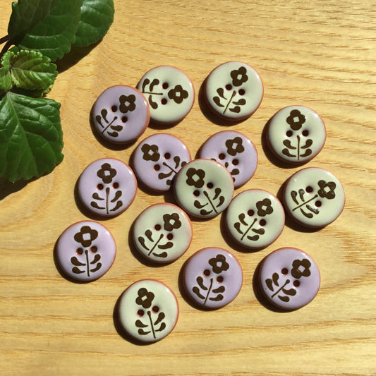"Wallflower" Ceramic Button 7/8"