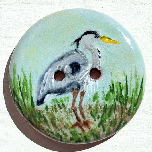 ‘In the Reeds Heron’ 1-1/16” one-of-a-kind 5-pack