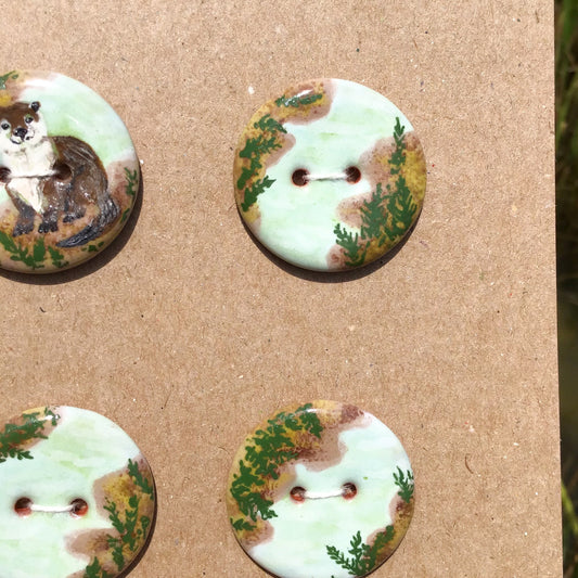 ‘Riverbank Otter’ 1-1/16” one-of-a-kind 4-pack