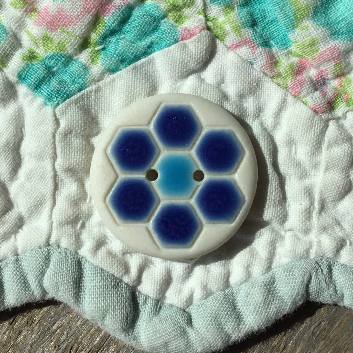 ‘Grandma’s Flower Garden’ Porcelain Button 1"