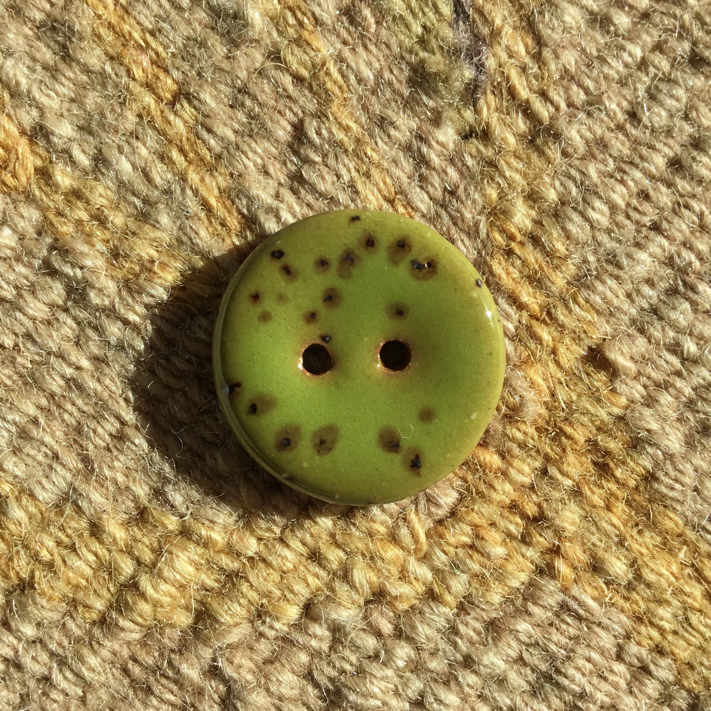 Glossy Fleck Stoneware Button  7/8"