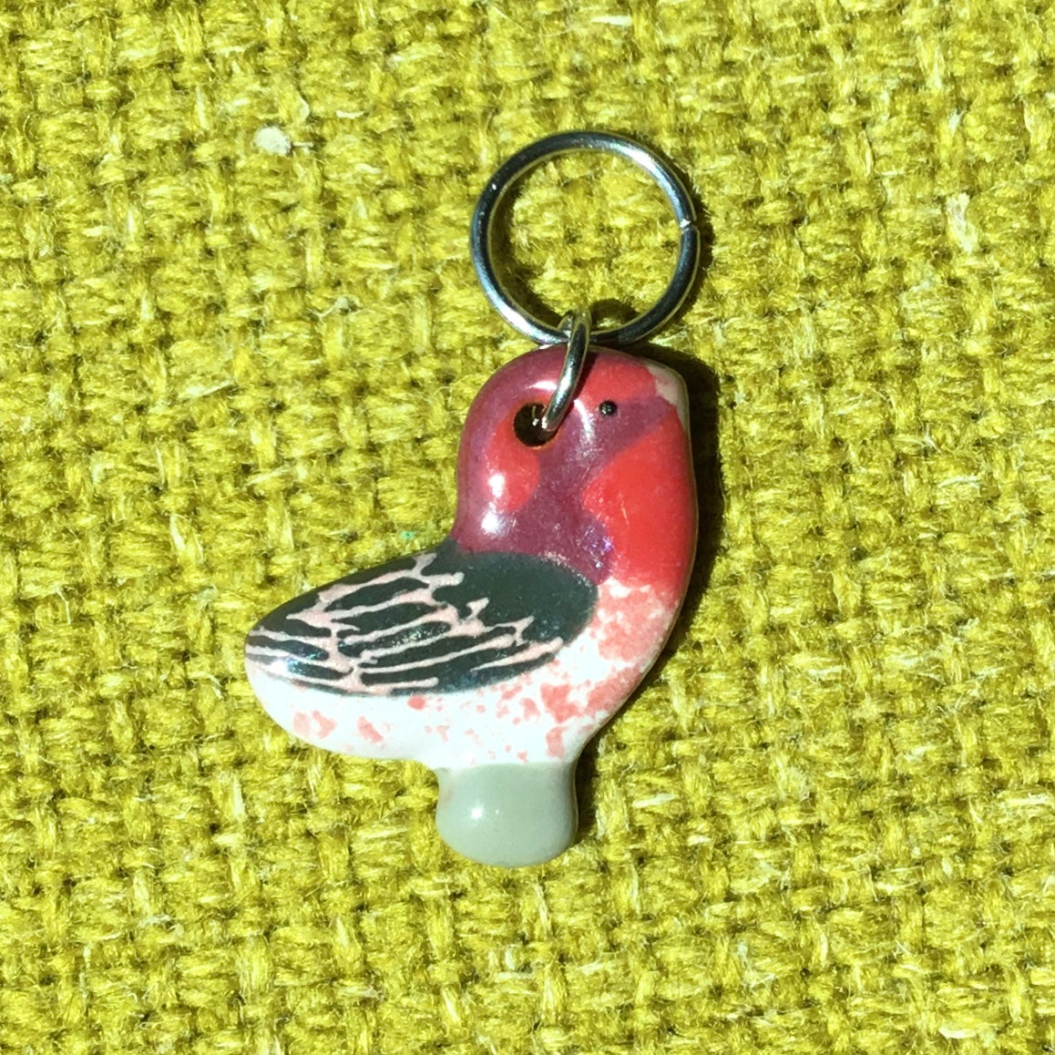 Ceramic Bird Stitch Marker  3/4" x 7/8"