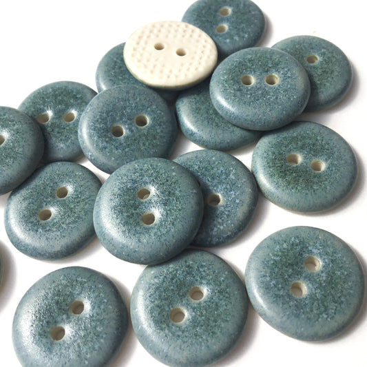 Blue-Gray Porcelain Button  5/8"