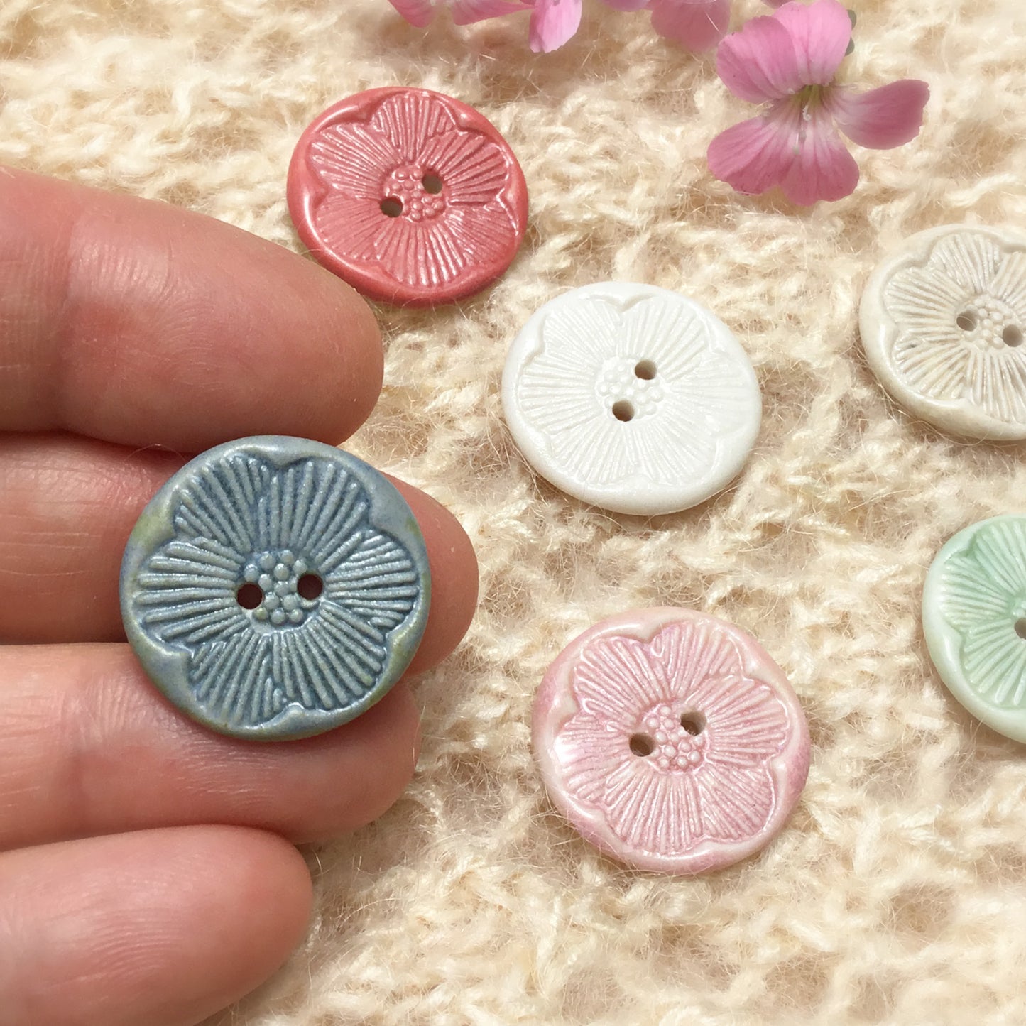 Wholesale 7/8" ‘Pressed Flowers’ Porcelain Bundles - Two 6-Packs