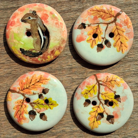‘Autumn Oak Chipmuck’ 1-1/16” one-of-a-kind 4-pack