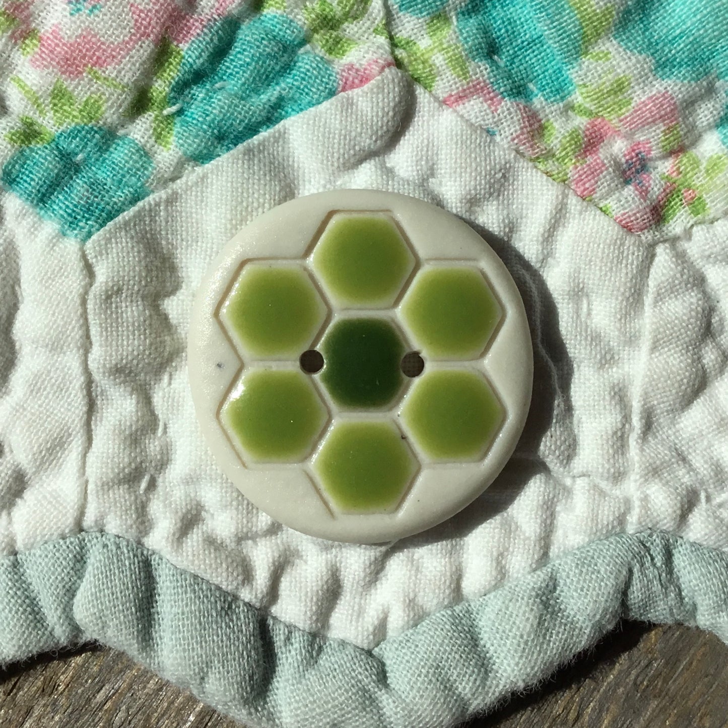 ‘Grandma’s Flower Garden’ Porcelain Button 1"