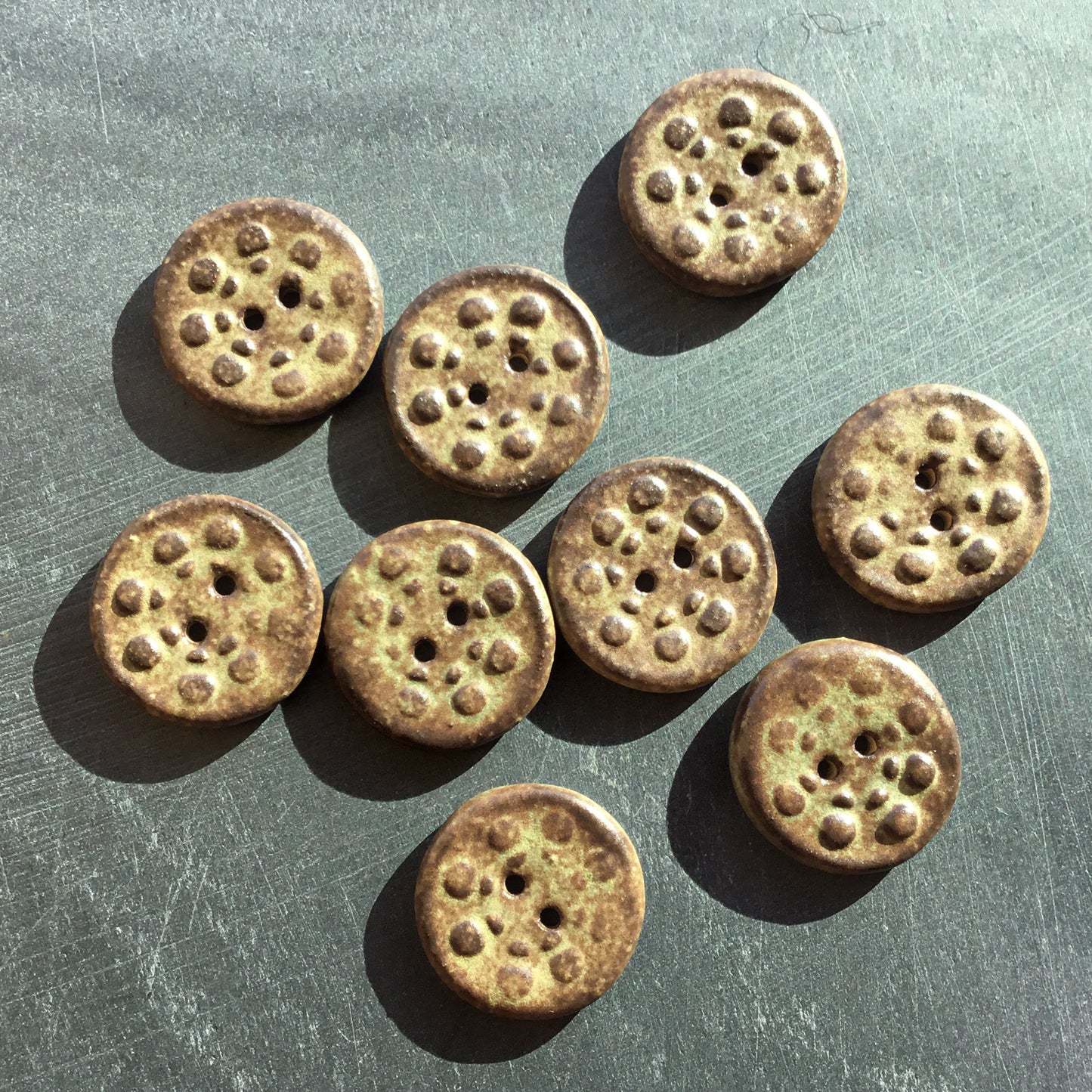 Shino 'Aster' Stoneware Buttons  13/16"