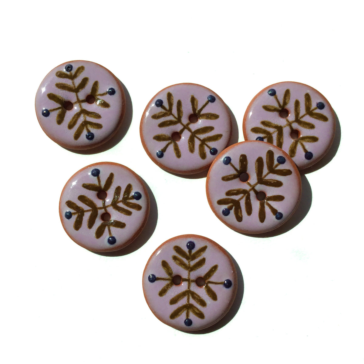 ‘Bud & Vine’ Ceramic Button  7/8"
