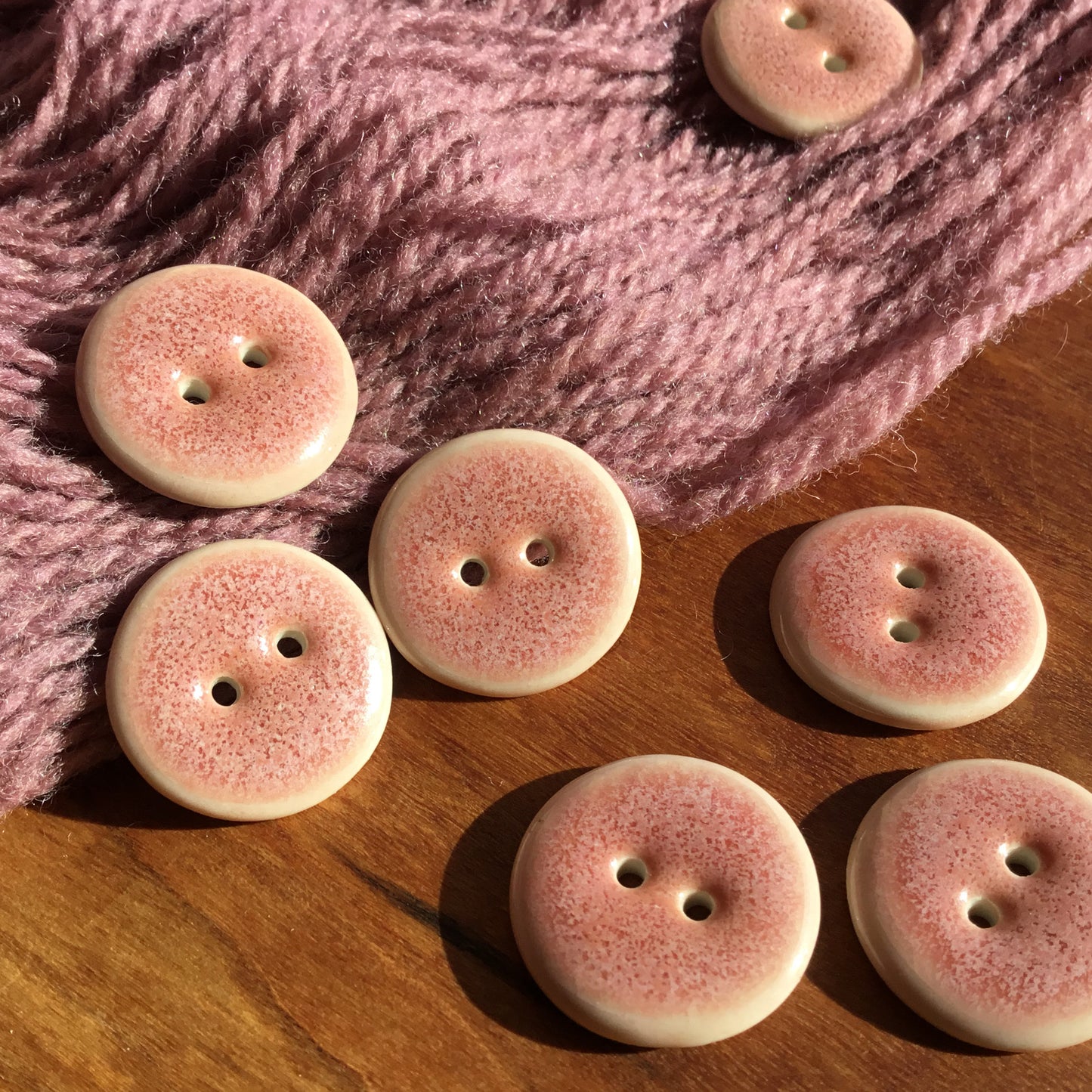 Pink Rhubarb Porcelain Button - 3 sizes