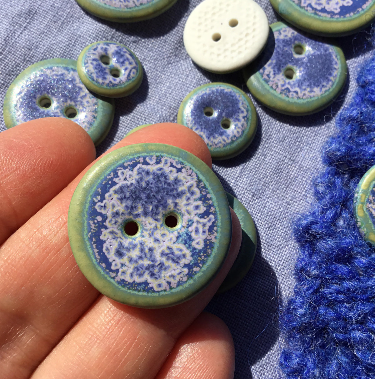 'Water Flowers' Porcelain Button - 5 sizes