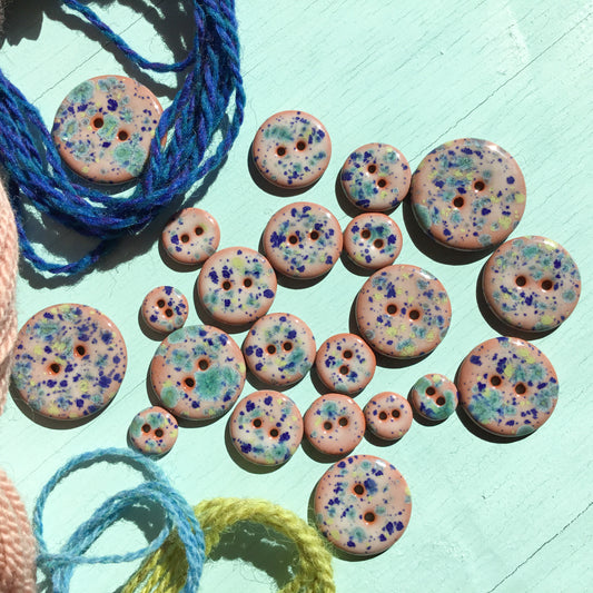 "Sea Wind" Earthenware Button