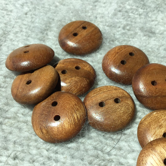 Polished Butternut (White Walnut) Wood Buttons - 7/8”