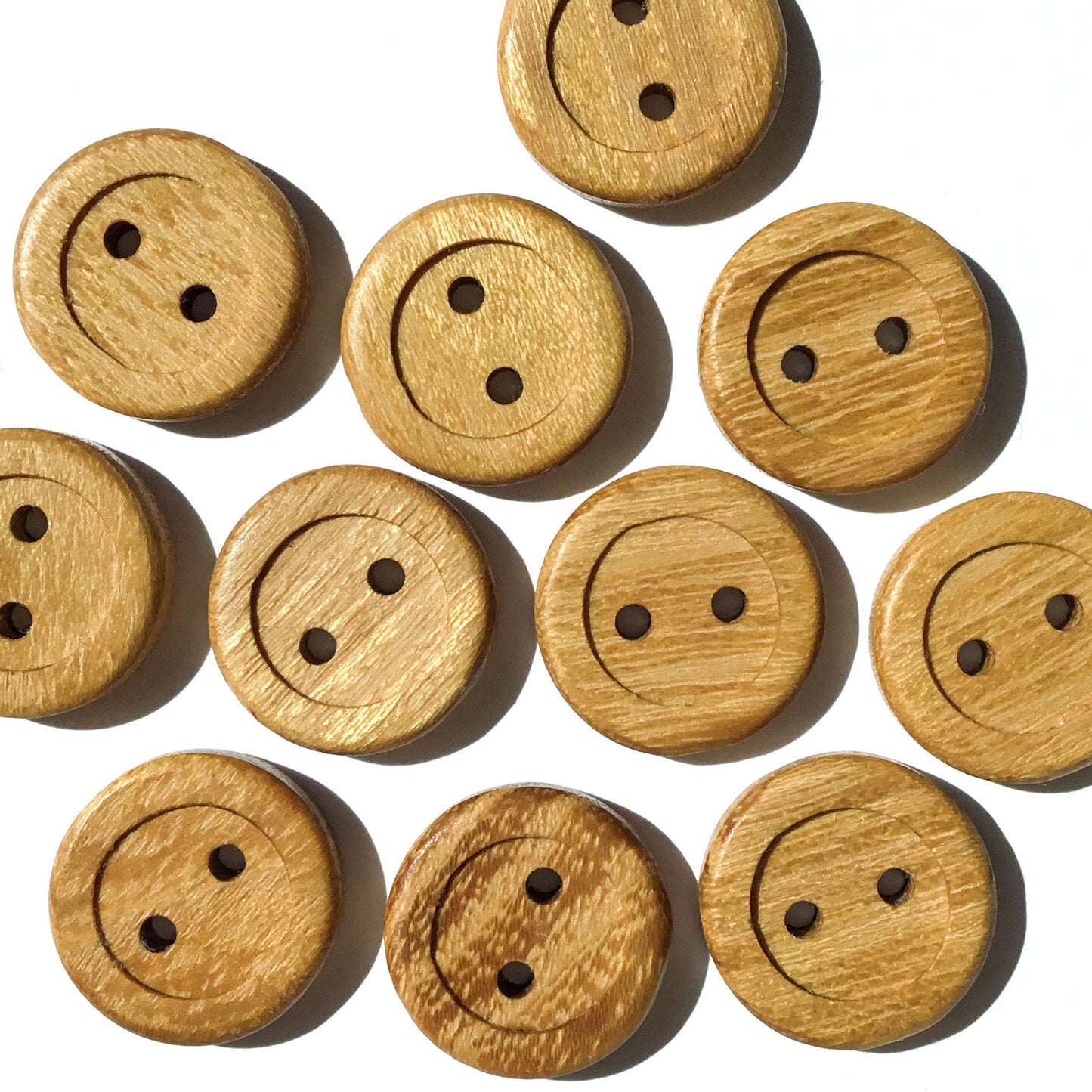 Wide Rim Black Locust Wood Buttons - 3/4”