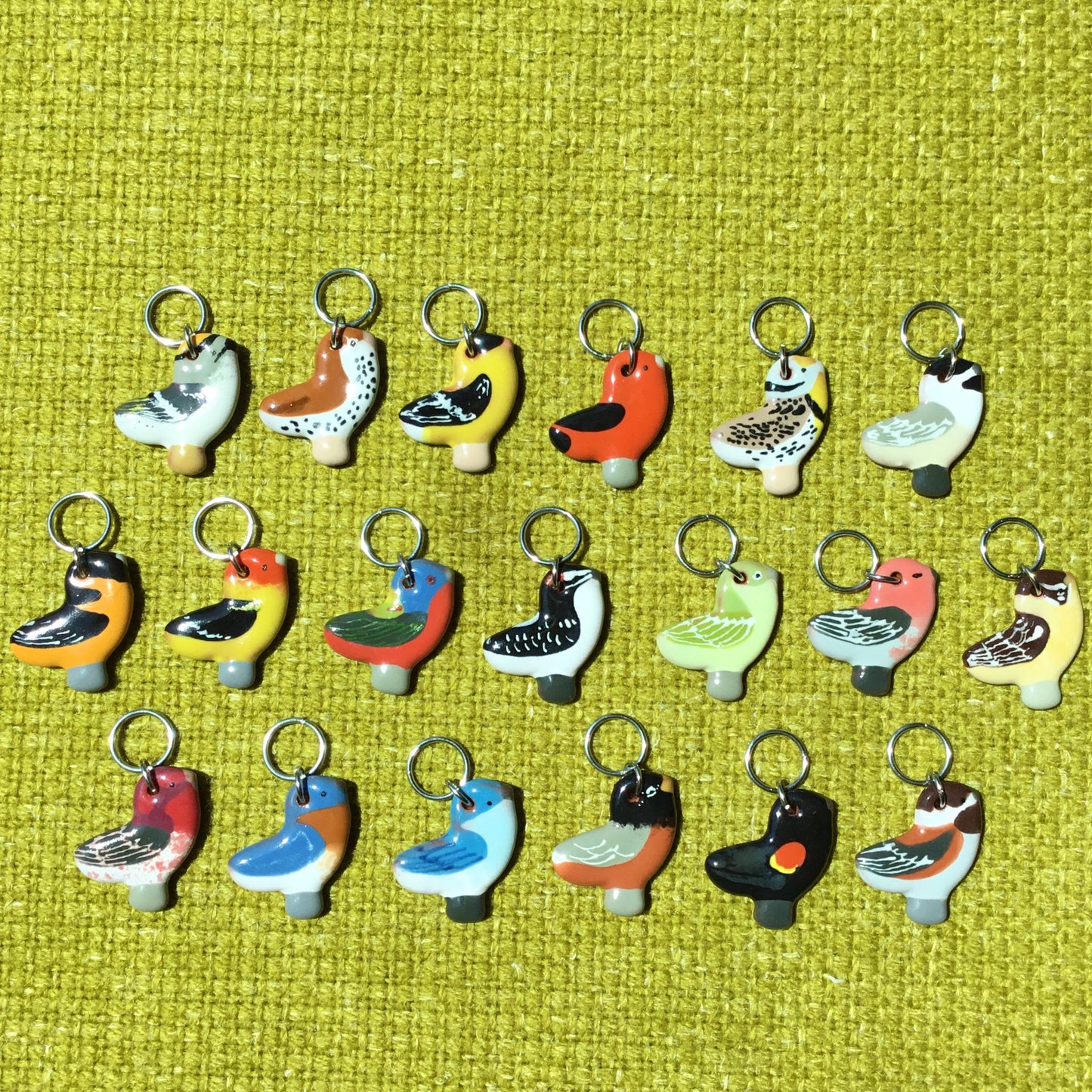 Ceramic Bird Stitch Marker  3/4" x 7/8"