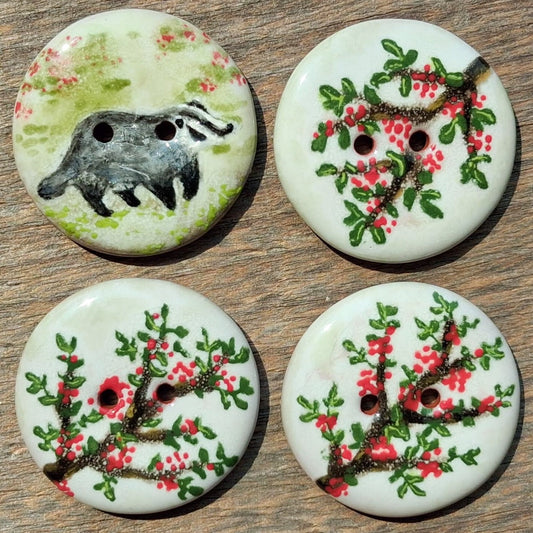‘Fall Berry Badger’ 1-1/16” one-of-a-kind 4-pack