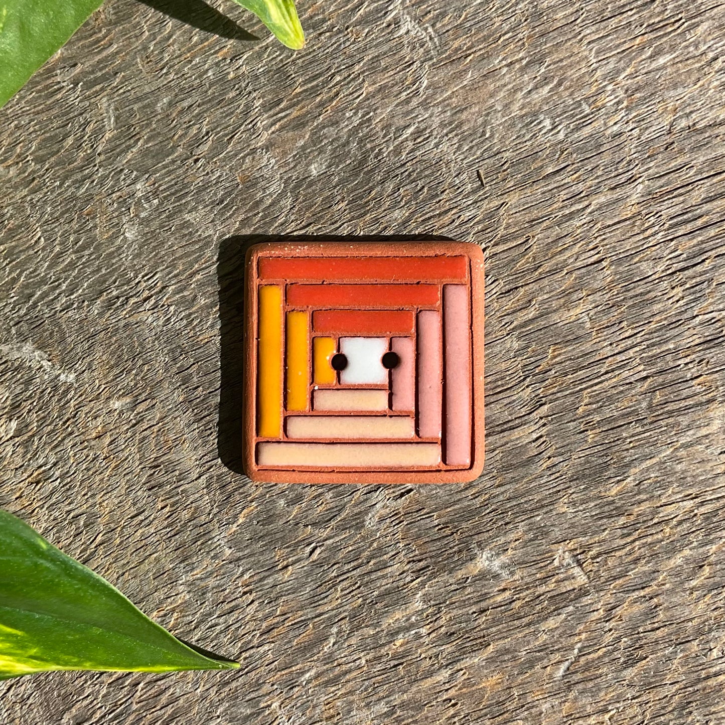 Log Cabin Quilt Button 1”