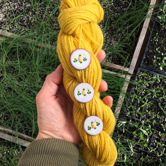 Yellow Sprig Ceramic Buttons  1-1/16”