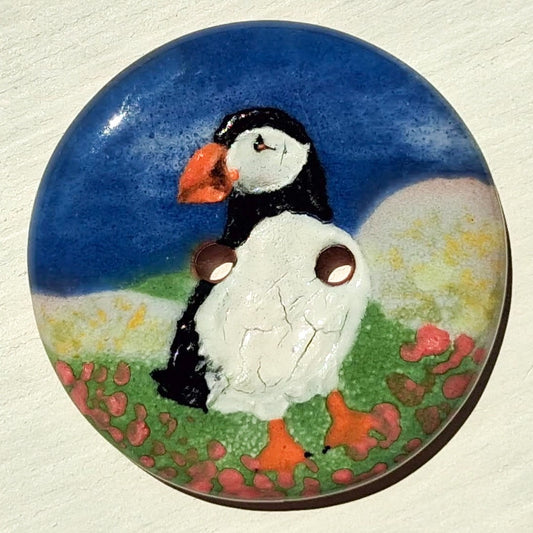 ‘Puffin by the Sea’ 1-1/16” one-of-a-kind 4-pack