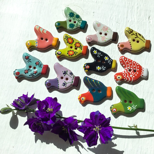 Sitting Pretty Hens Button Collection  1-1/4"