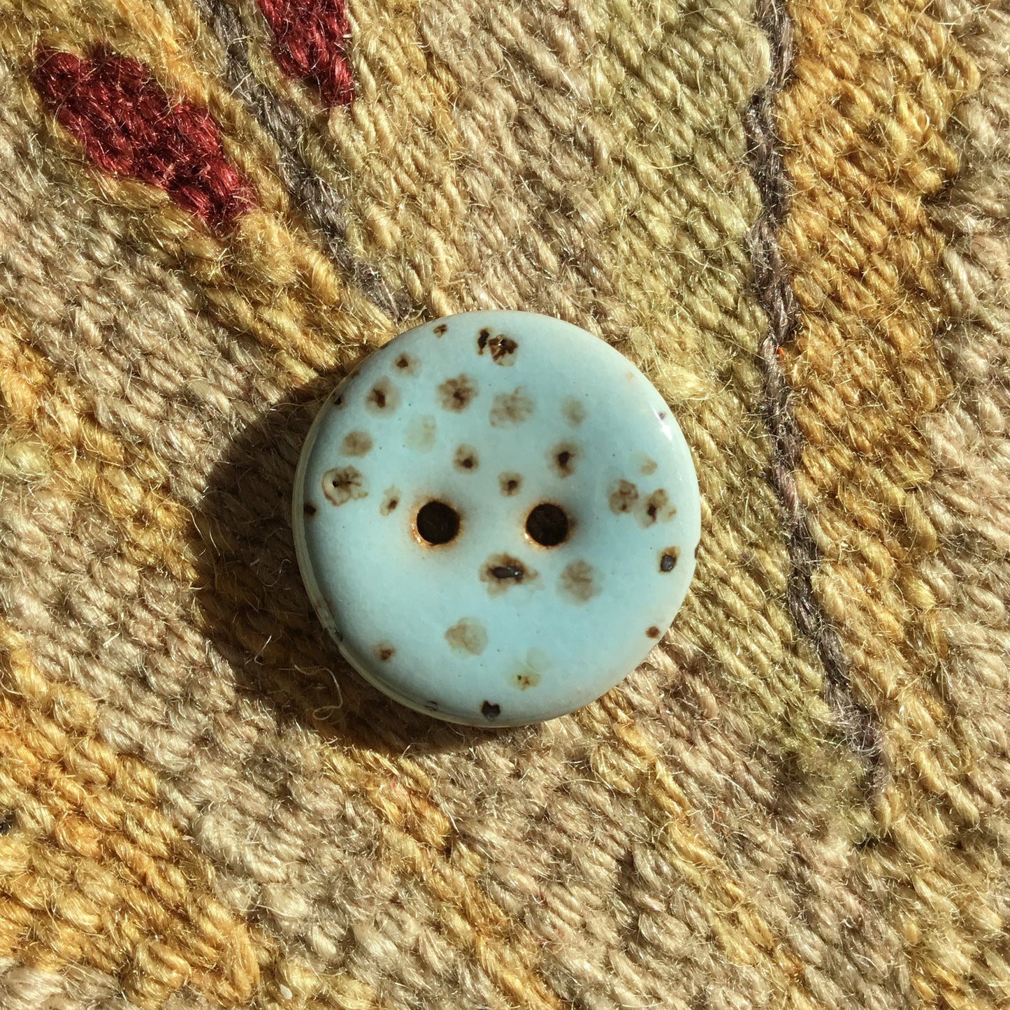 Glossy Fleck Stoneware Button  7/8"