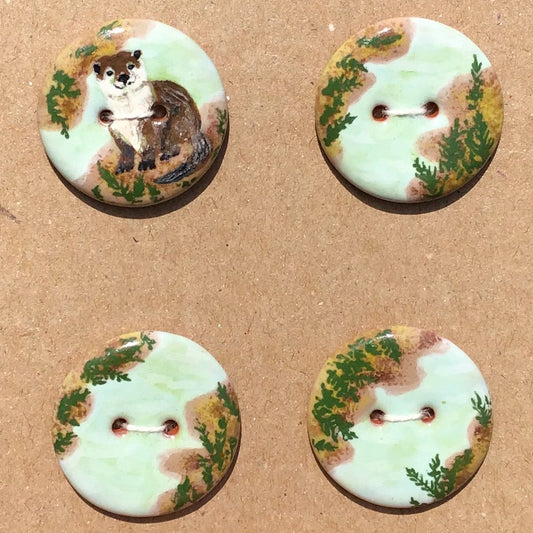 ‘Riverbank Otter’ 1-1/16” one-of-a-kind 4-pack