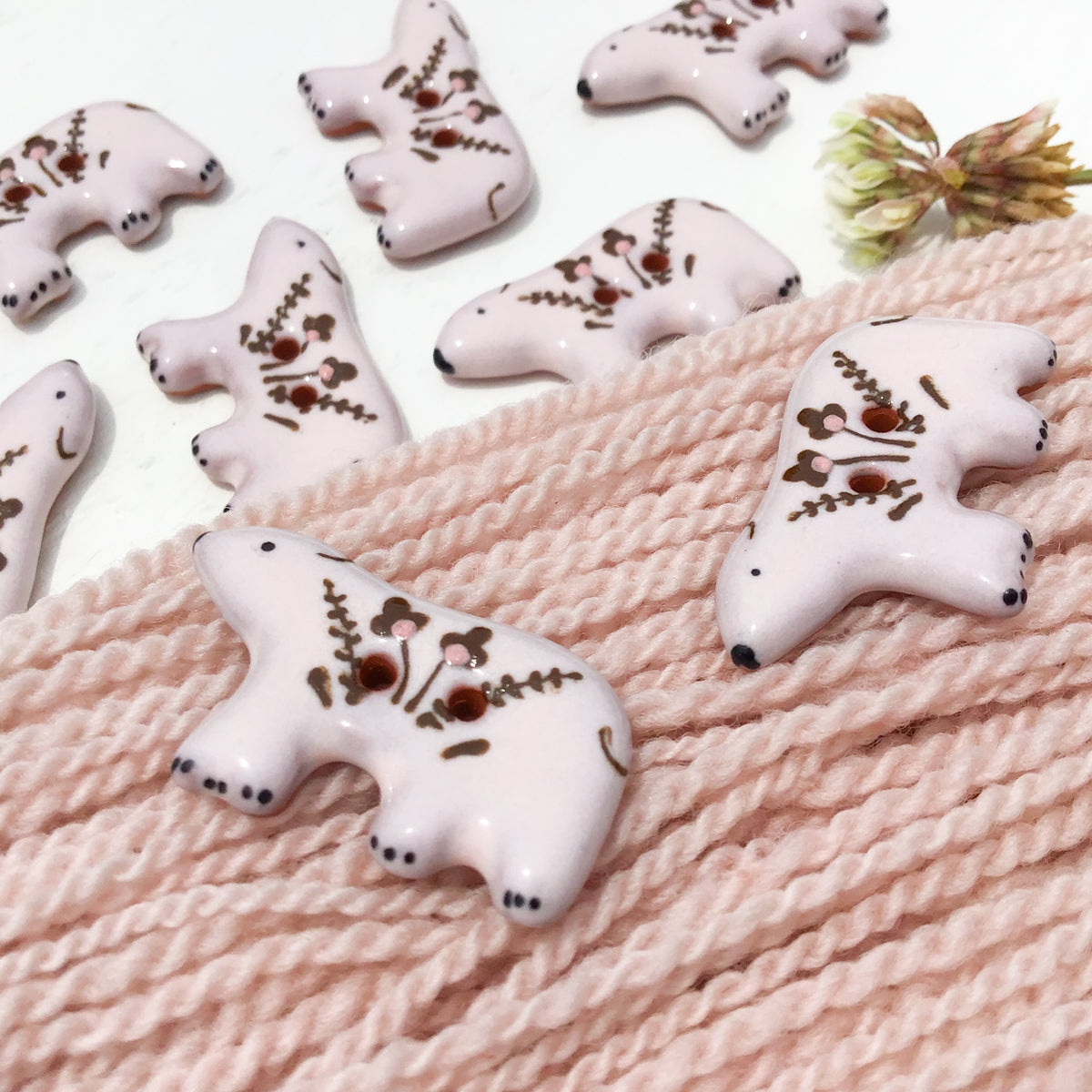 Folksy Bear Buttons  11/16" x 1-1/4”