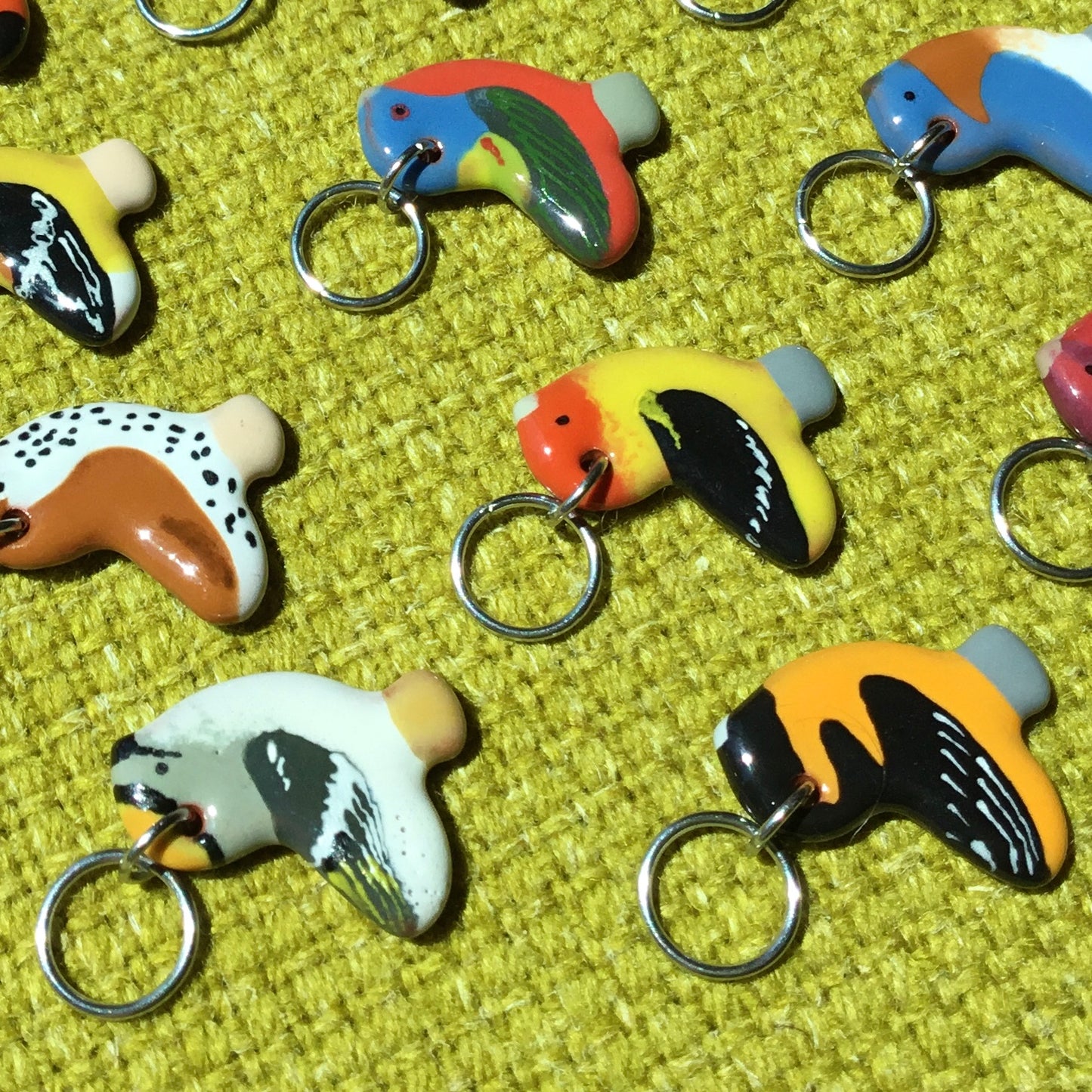 Ceramic Bird Stitch Marker  3/4" x 7/8"