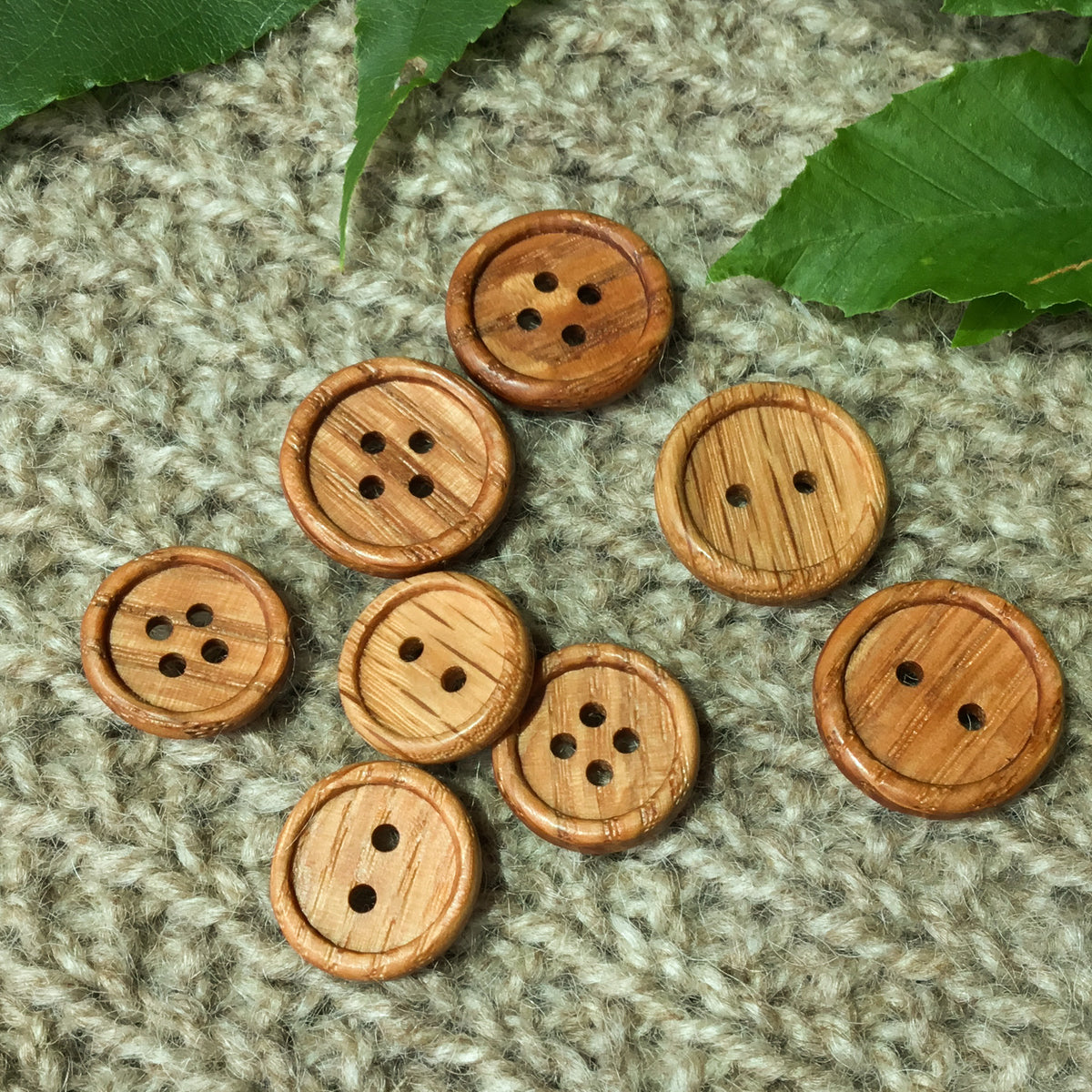 New Style! Bead Rim Wood Buttons