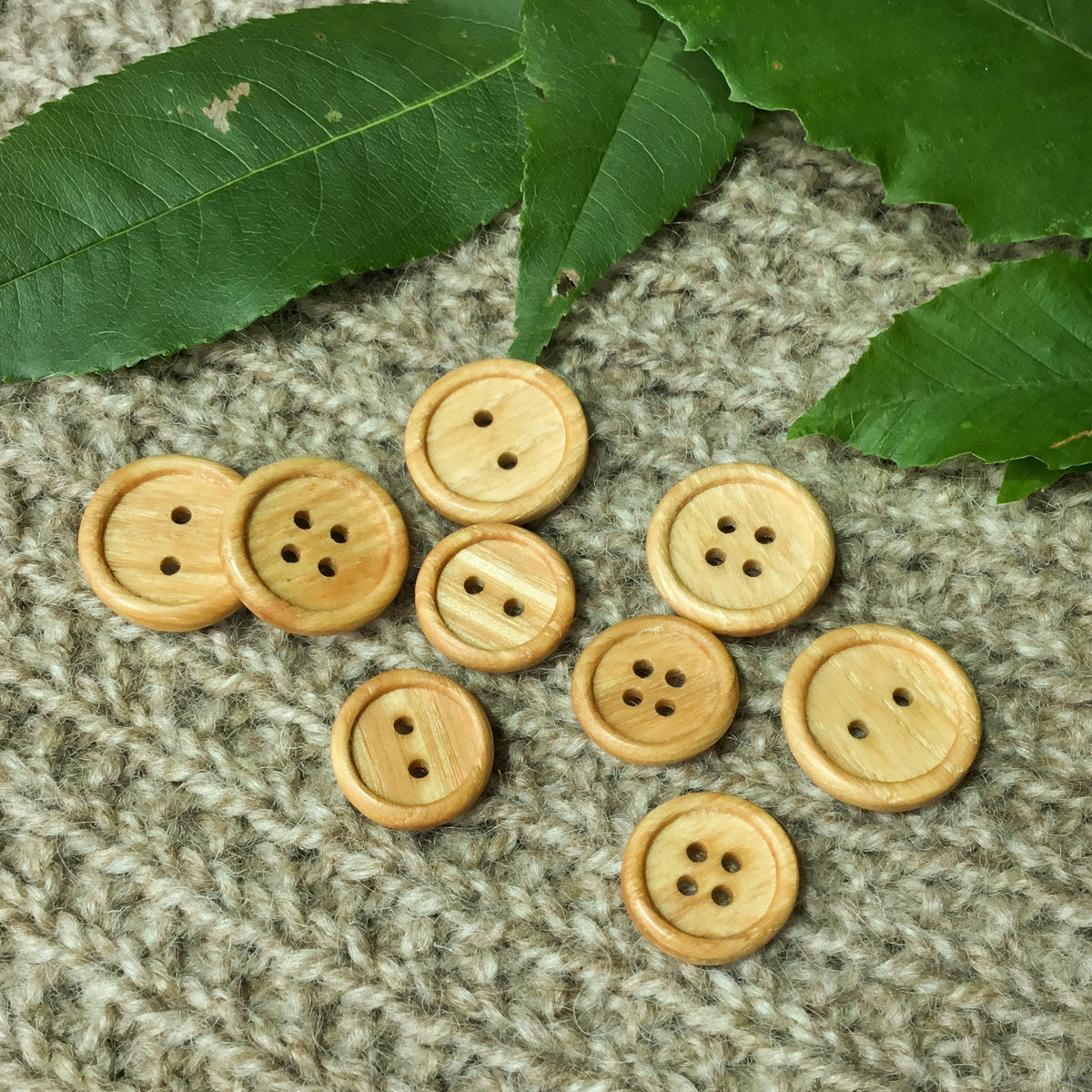 New Style! Bead Rim Wood Buttons