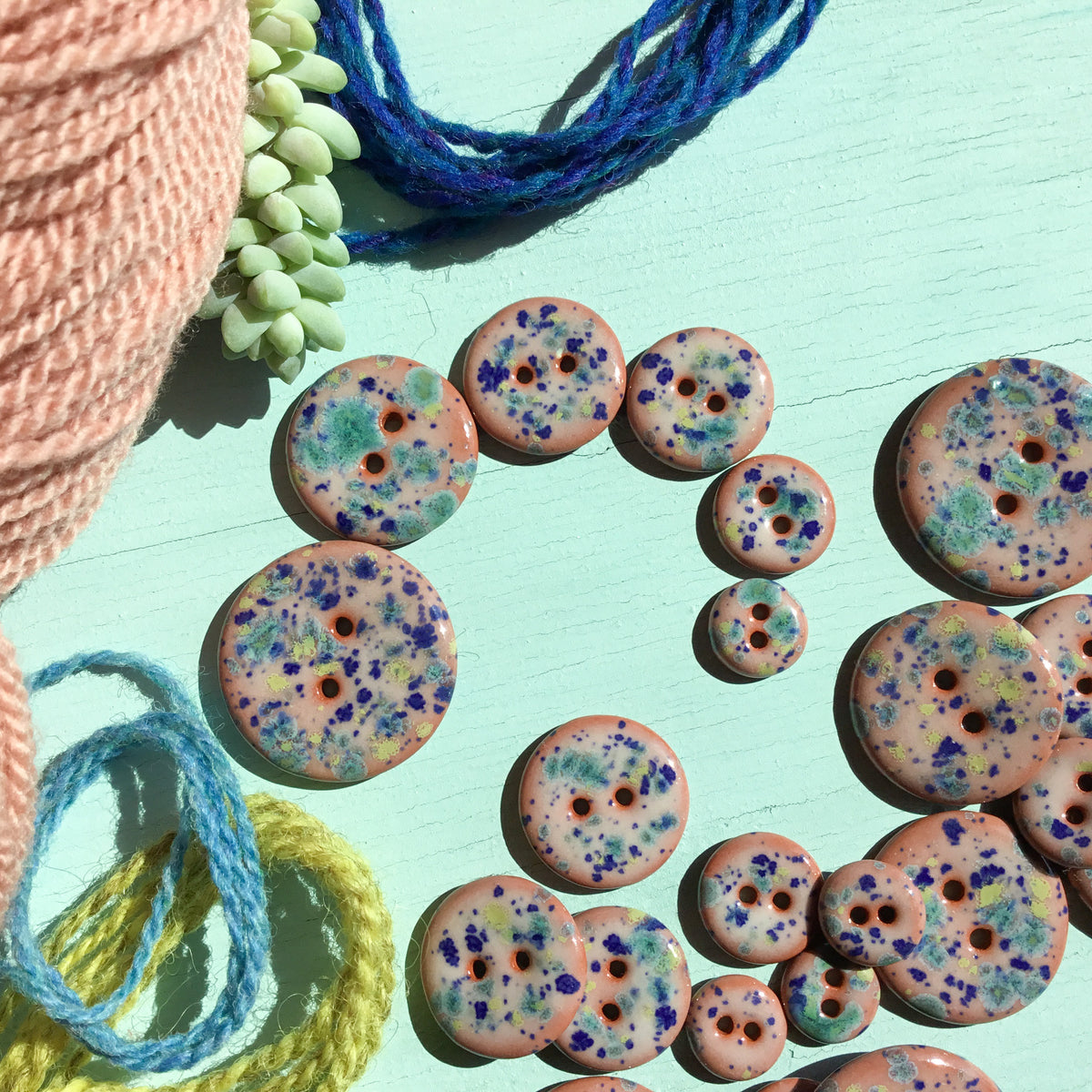 "Sea Wind" Earthenware Button