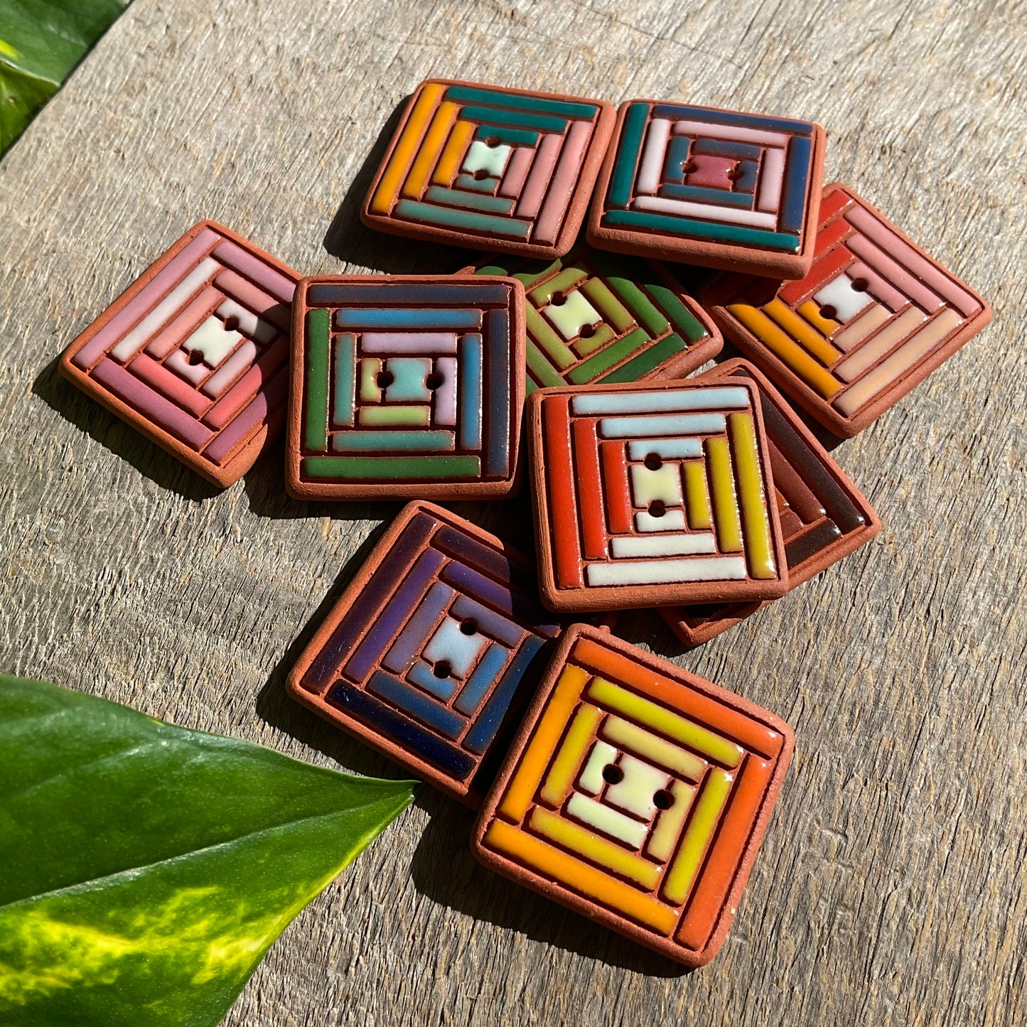 Log Cabin Quilt Button 1”