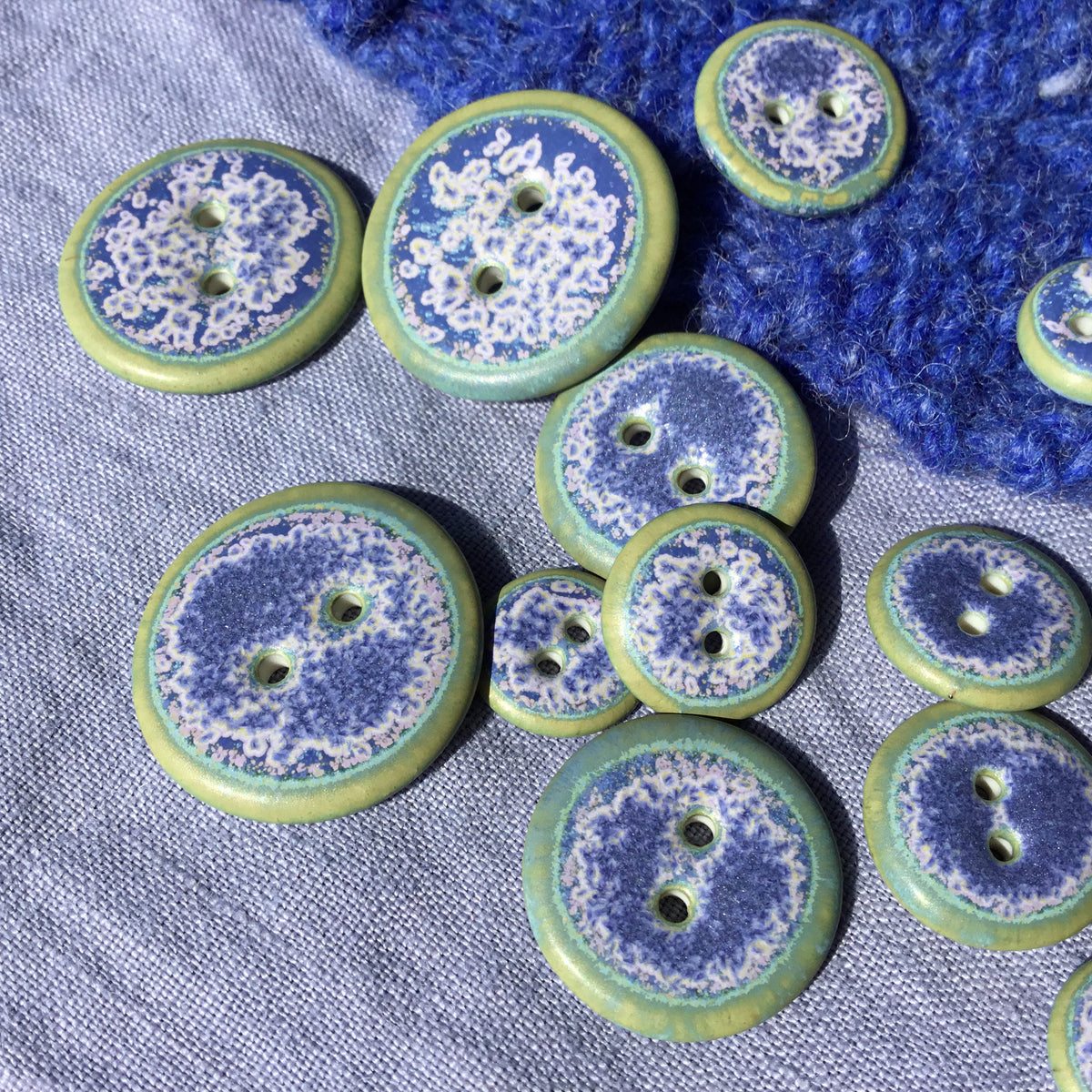 'Water Flowers' Porcelain Button - 5 sizes