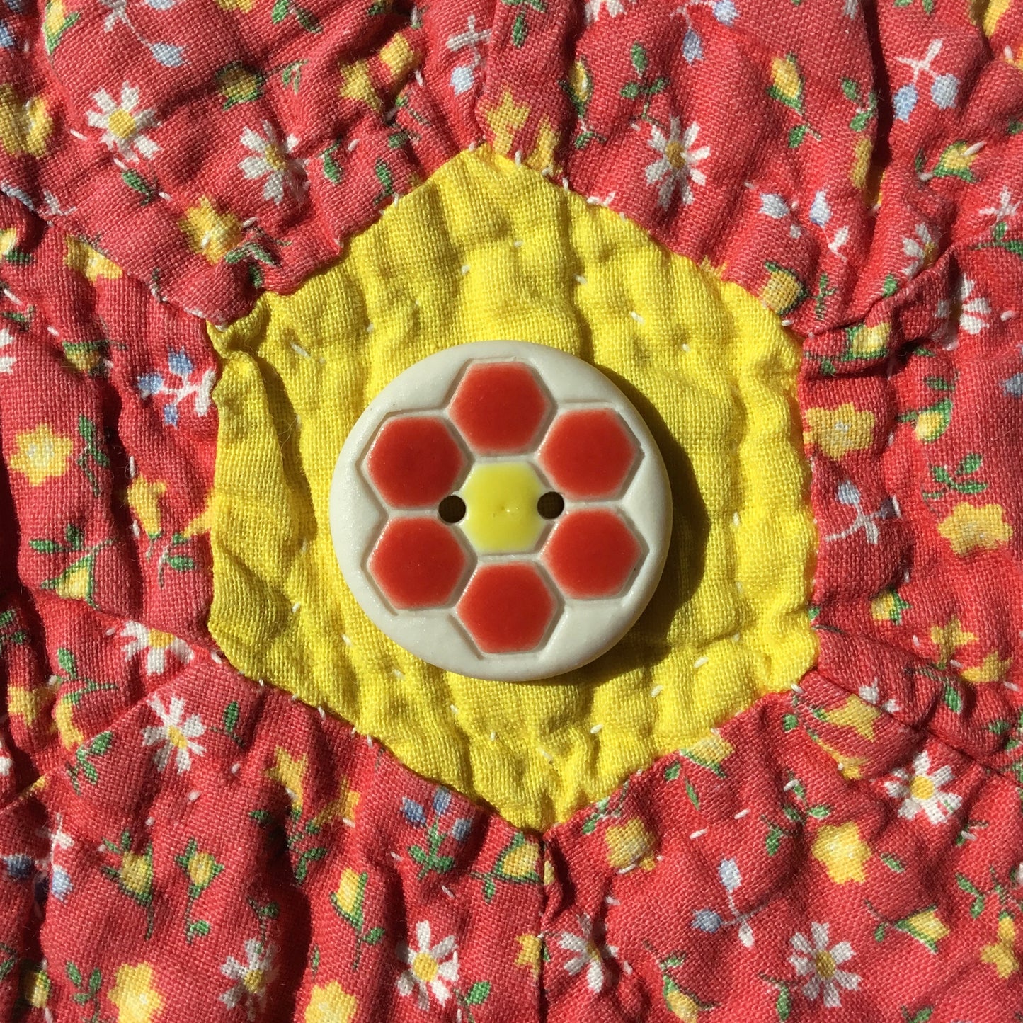‘Grandma’s Flower Garden’ Porcelain Button 7/8"