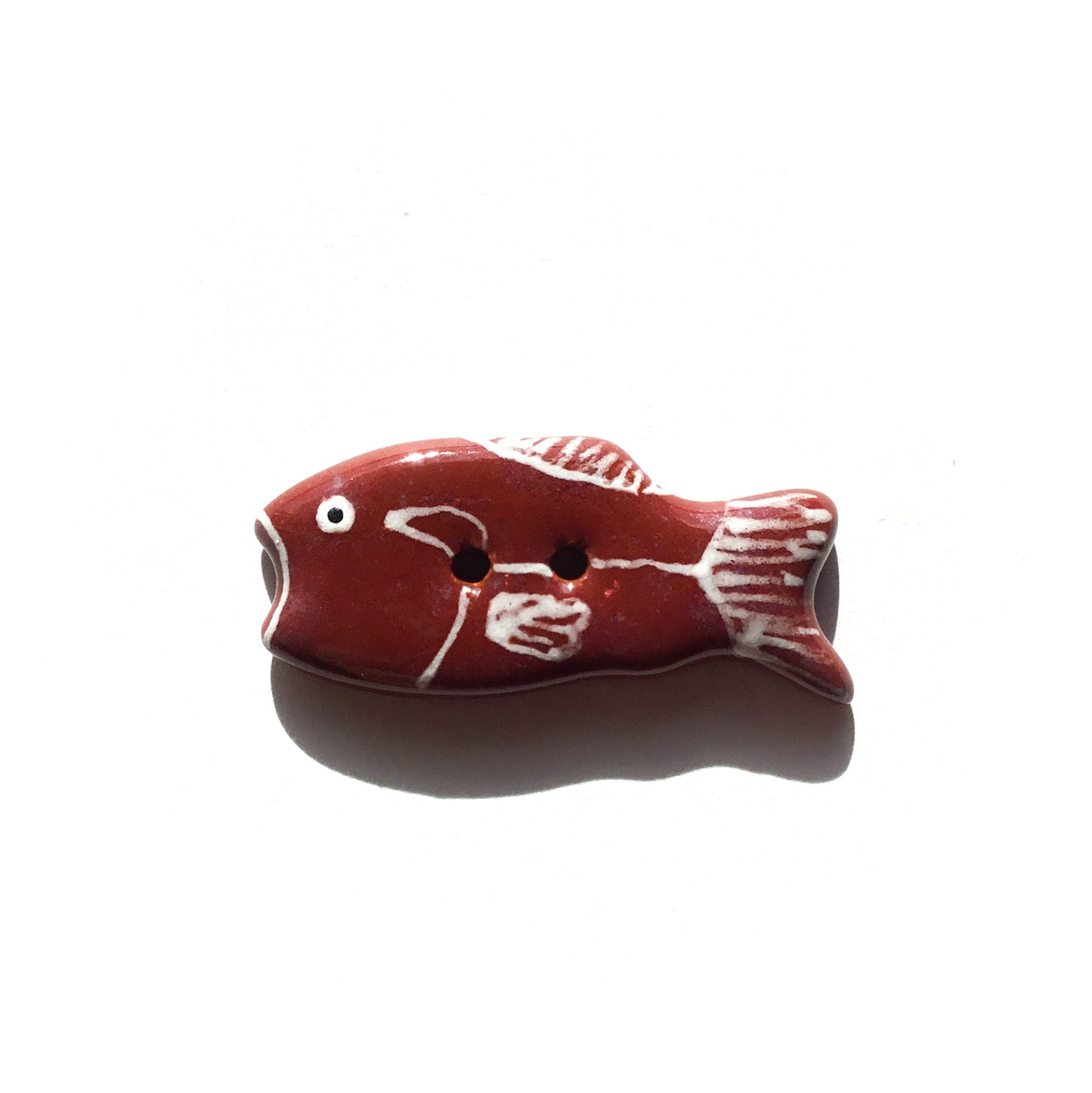 Colorful Fish Ceramic Buttons  1/2" x 1-1/4"