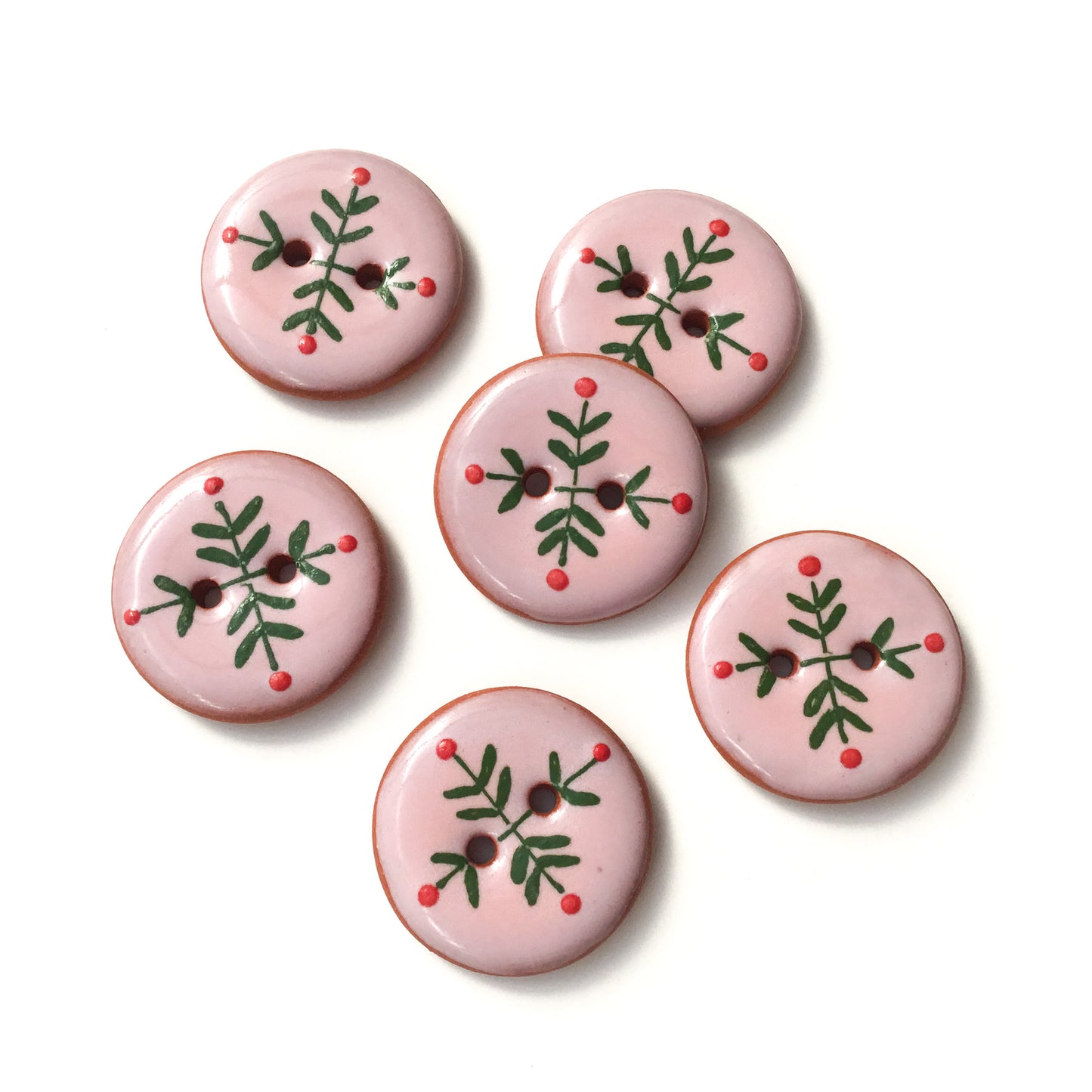 ‘Bud & Vine’ Ceramic Button  7/8"