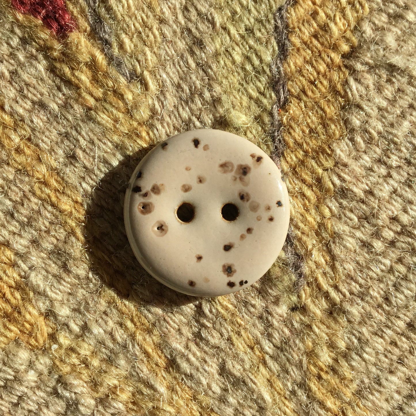 Glossy Fleck Stoneware Button  7/8"