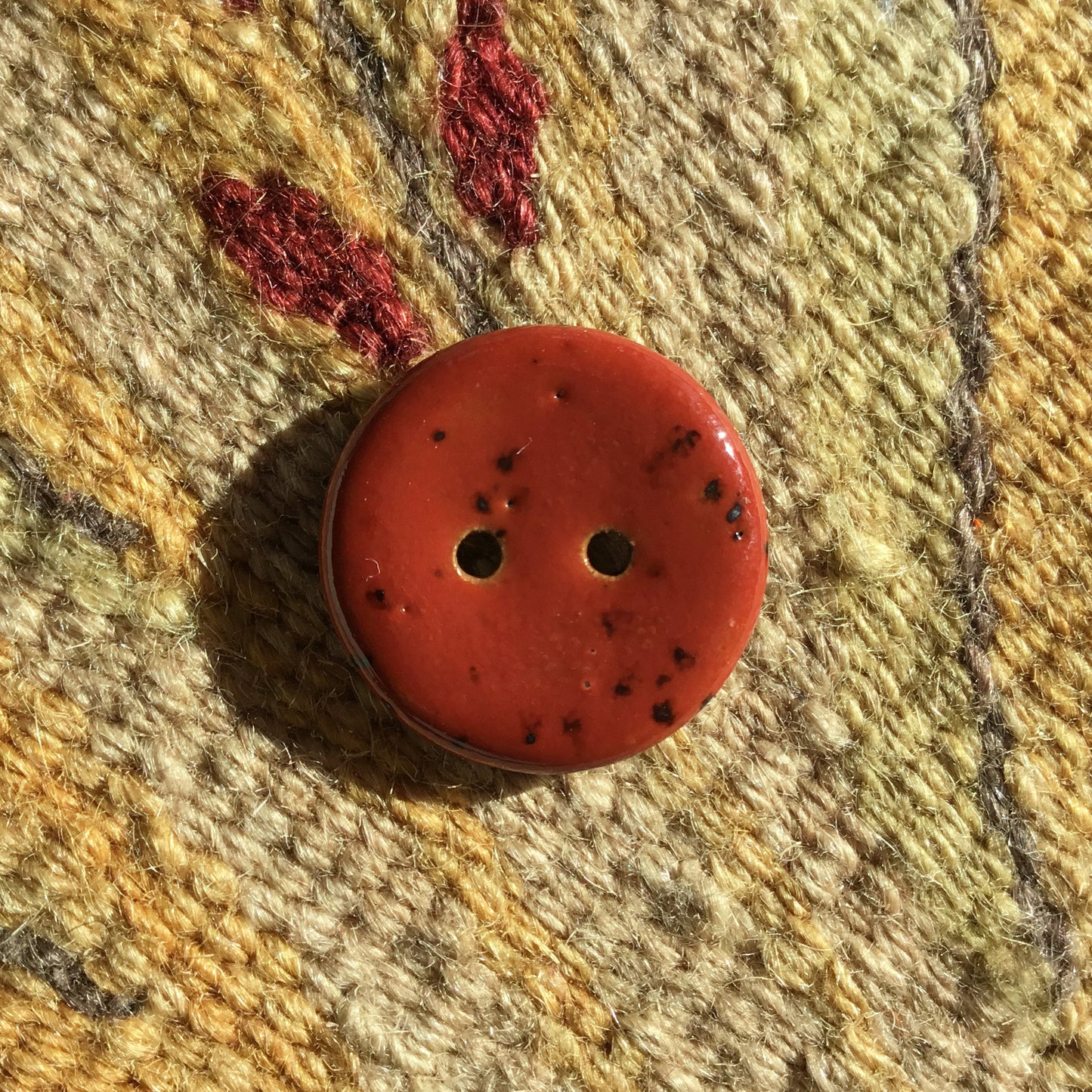 Glossy Fleck Stoneware Button  7/8"