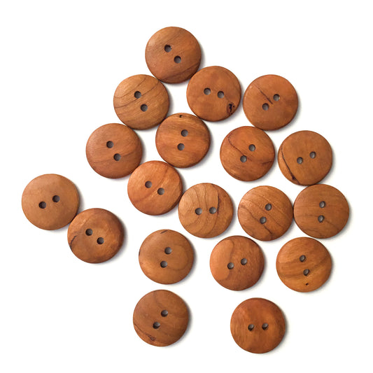 Textured Cherry Wood Button  1"