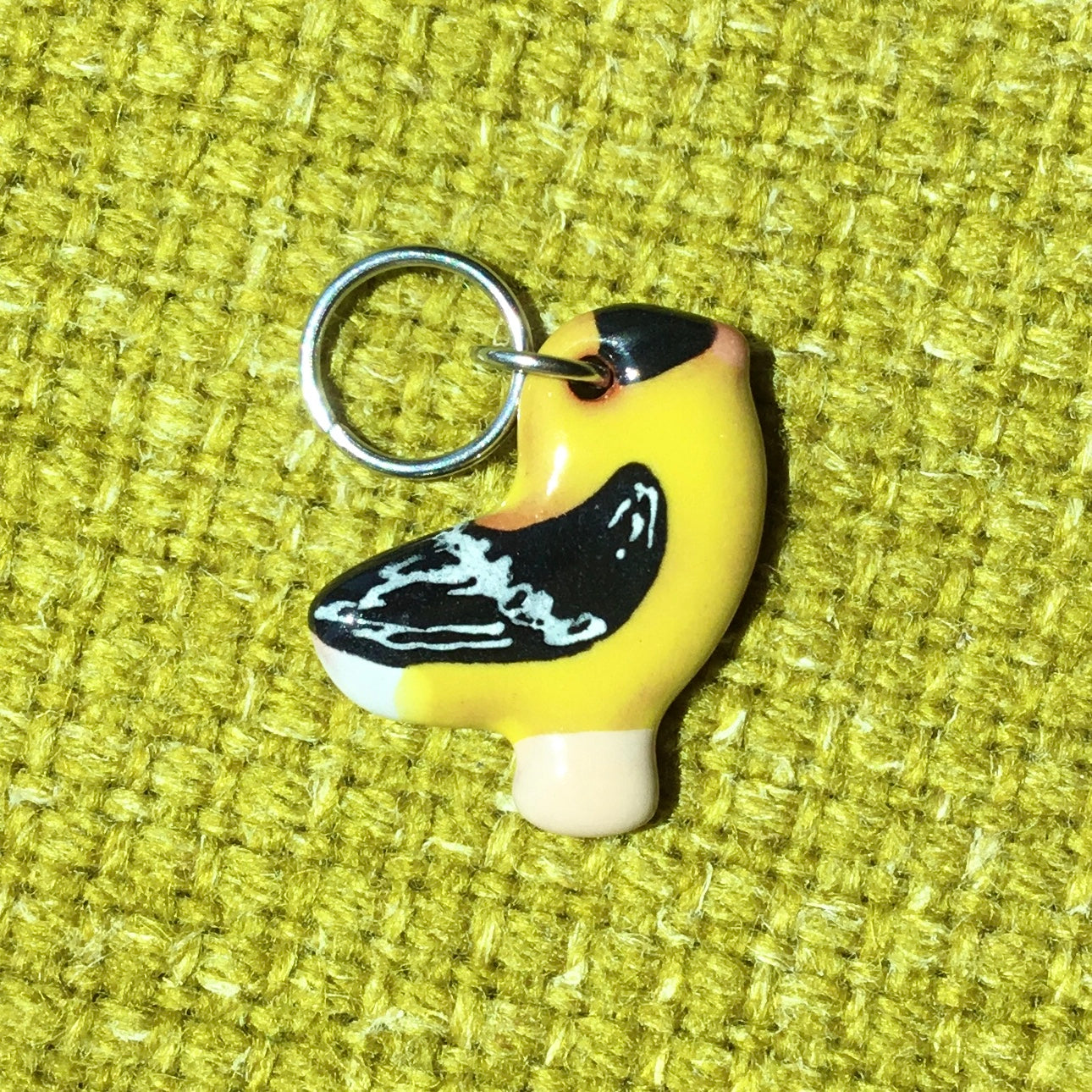 Ceramic Bird Stitch Marker  3/4" x 7/8"
