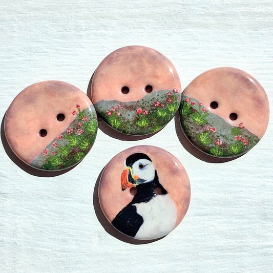 ‘Nova Scotia Puffin’ 1-1/16” one-of-a-kind 4-pack