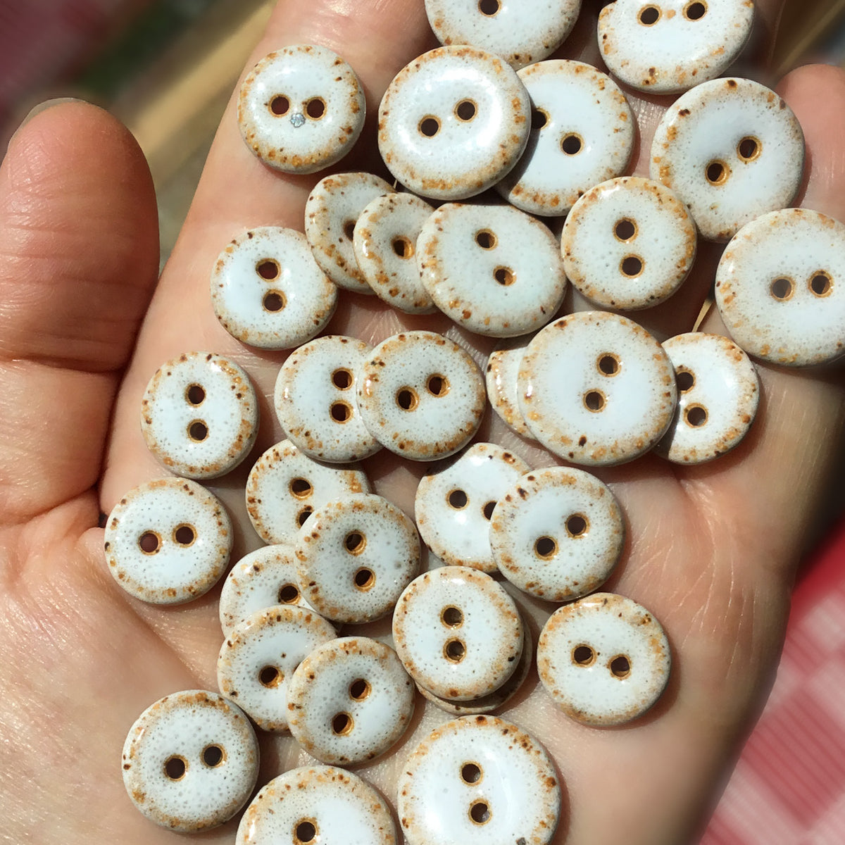 'Toasted Marshmallow' Stoneware Button - 5 sizes