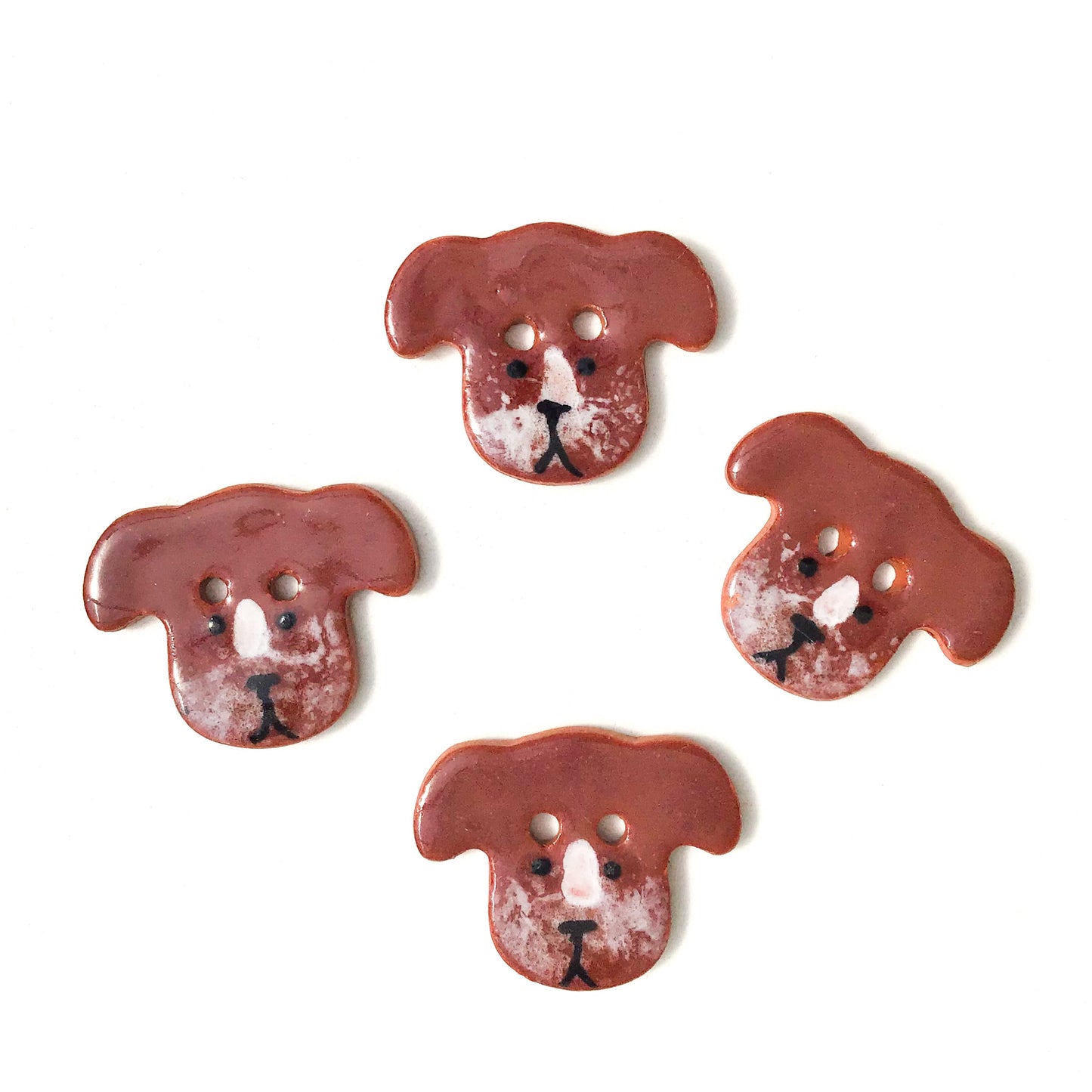 Dog Buttons - Ceramic Dog Buttons - 3/4" x 7/8"