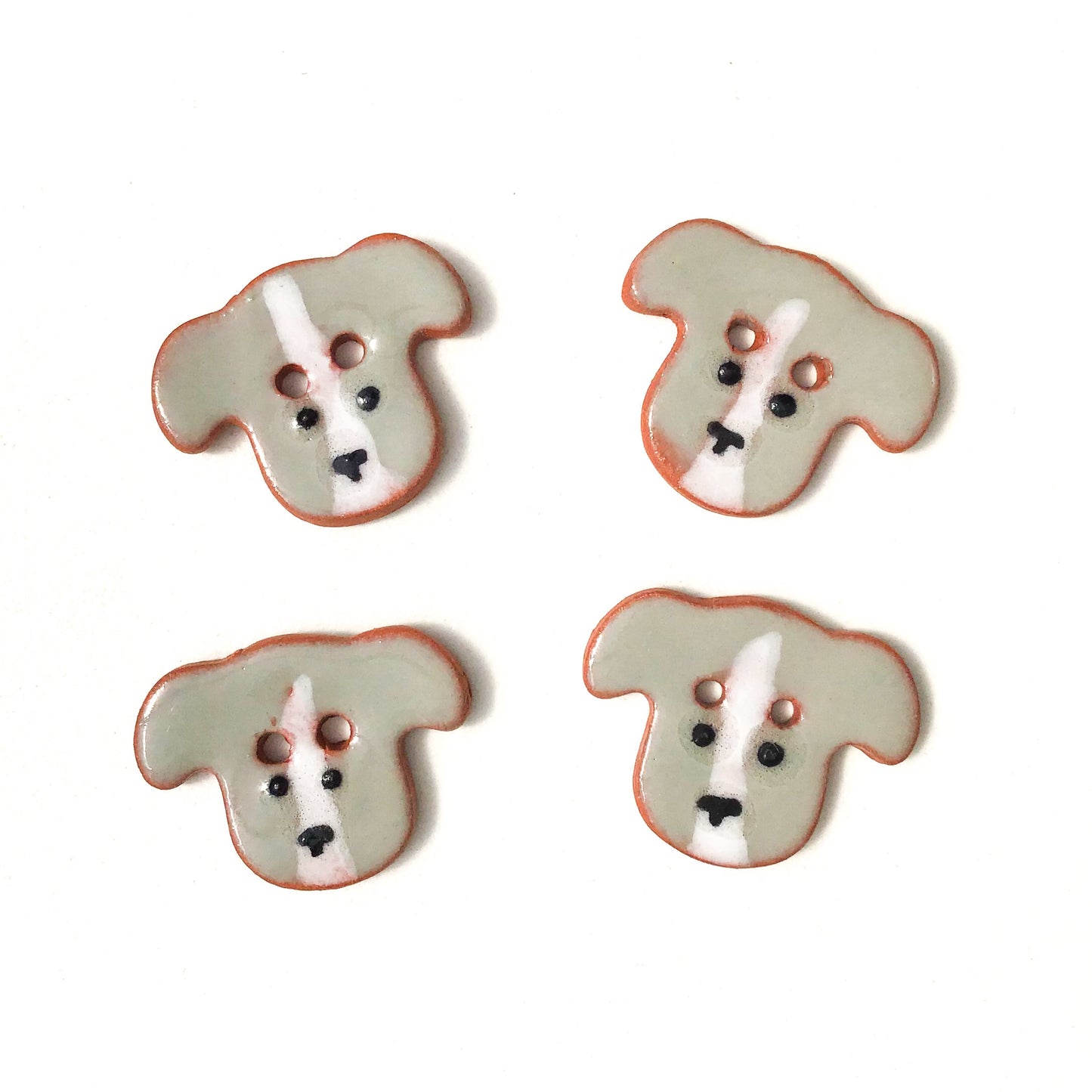 Dog Buttons - Ceramic Dog Buttons - 3/4" x 7/8"