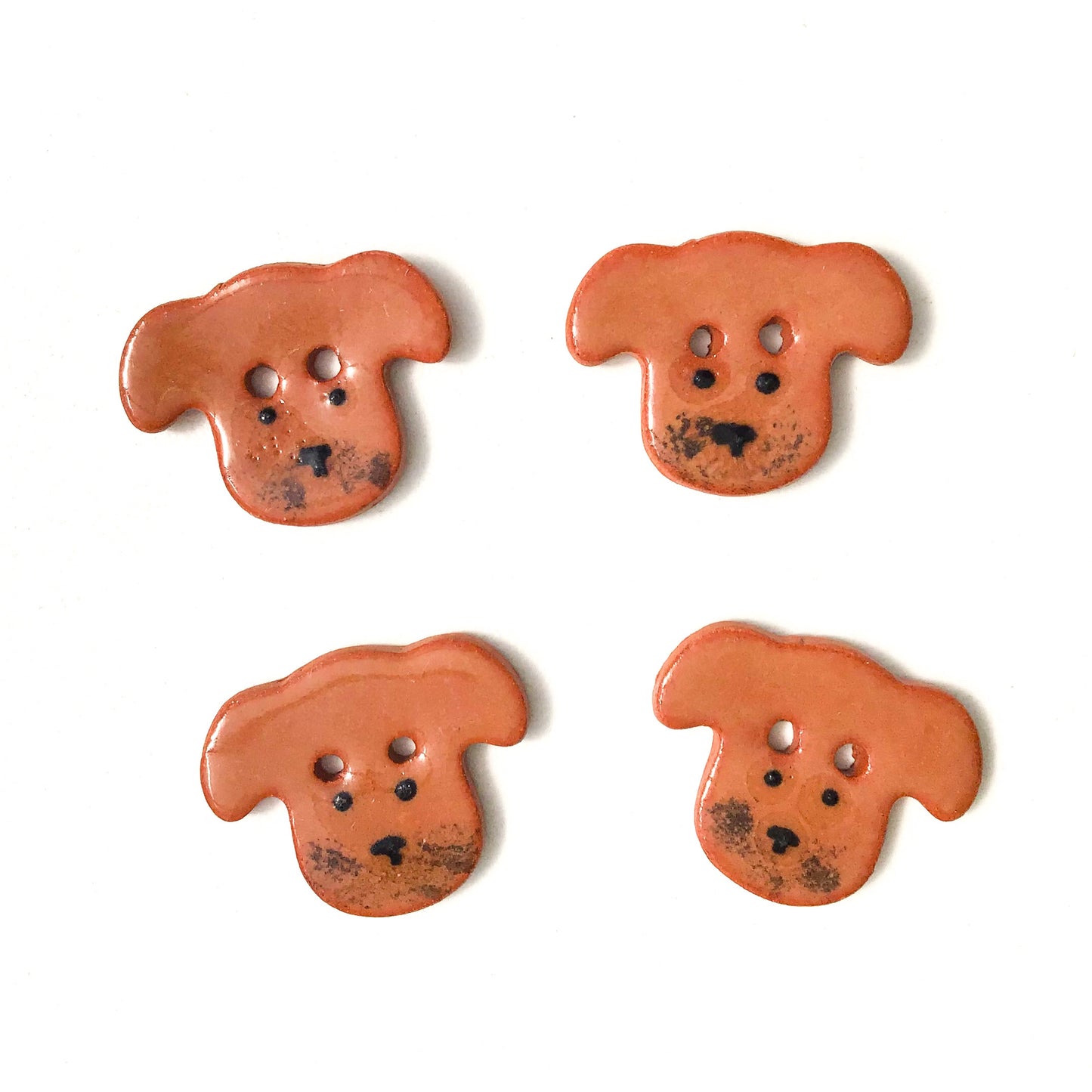 Dog Buttons - Ceramic Dog Buttons - 3/4" x 7/8"