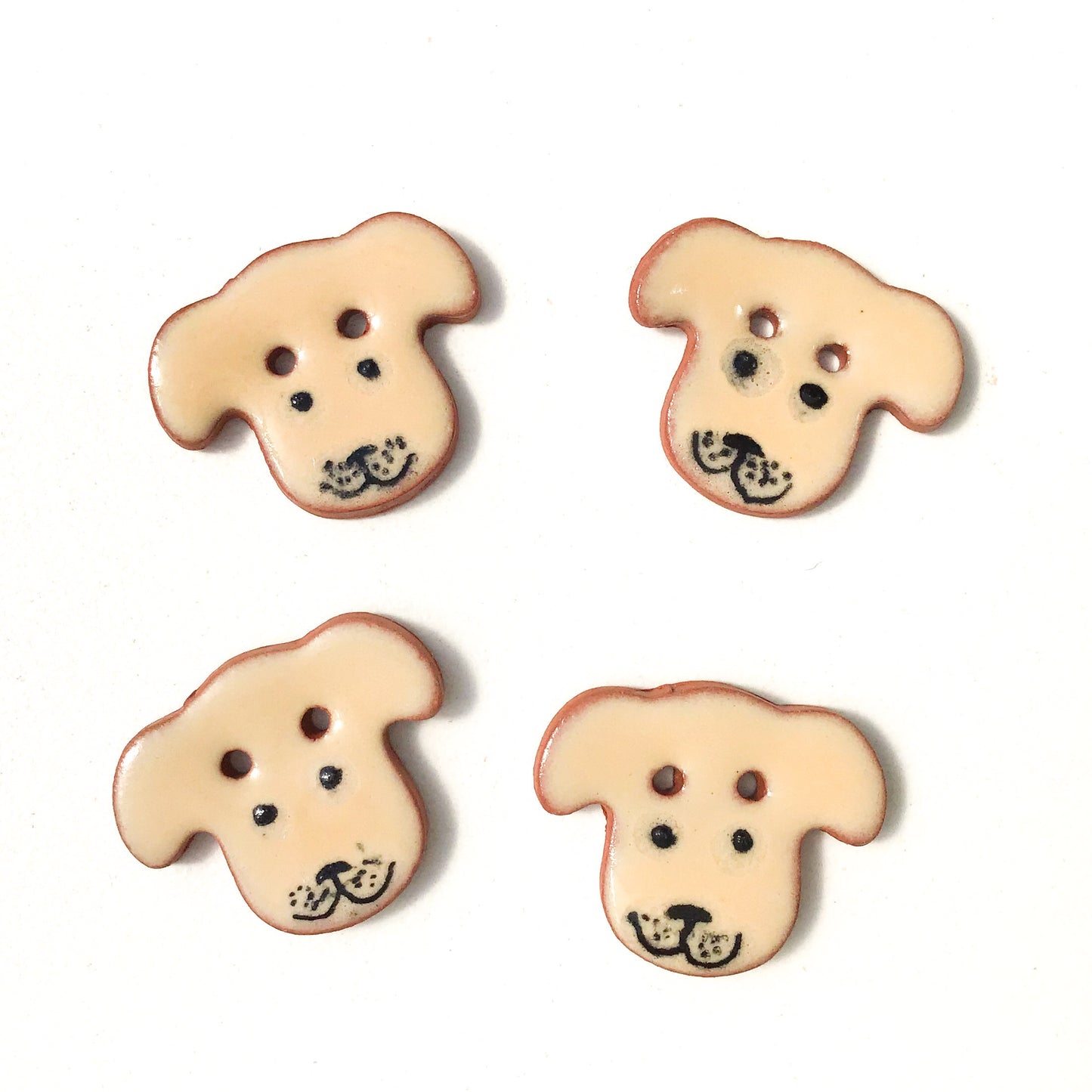 Dog Buttons - Ceramic Dog Buttons - 3/4" x 7/8"