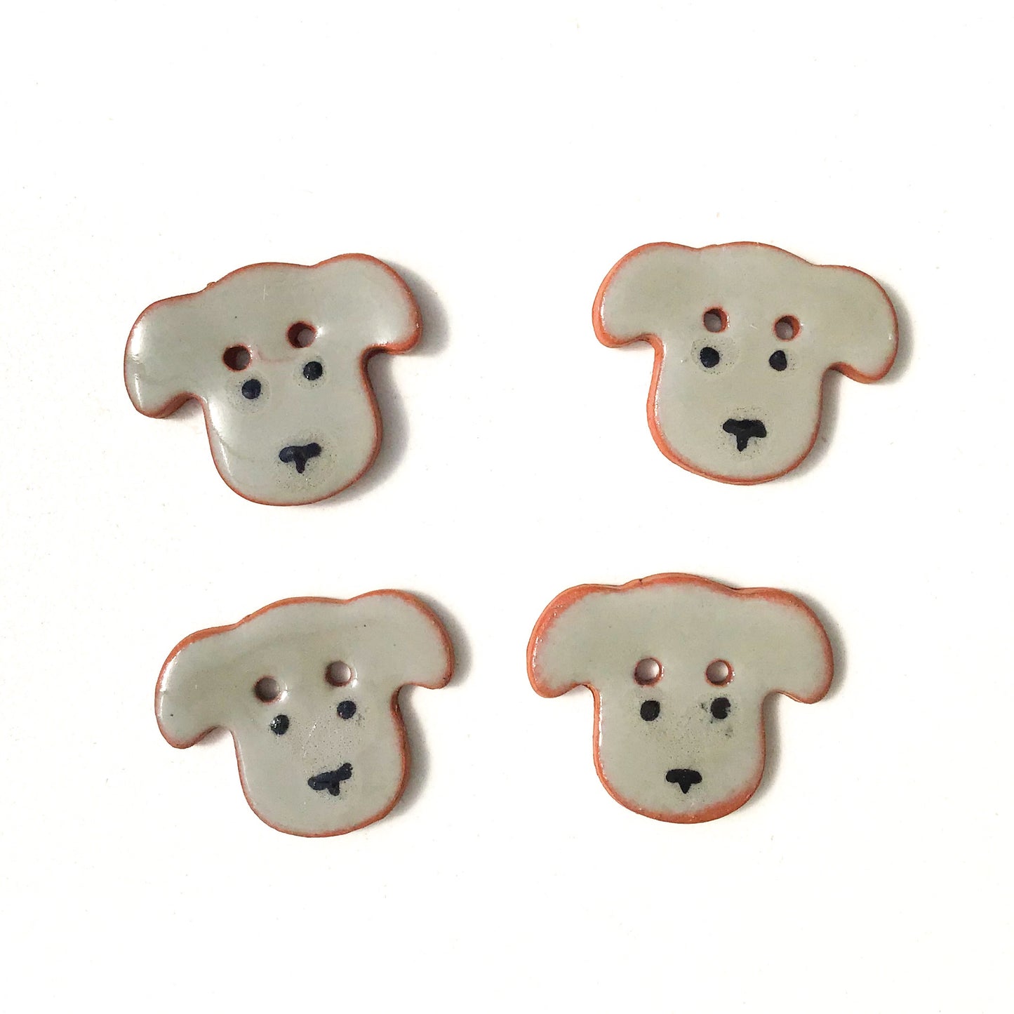 Dog Buttons - Ceramic Dog Buttons - 3/4" x 7/8"