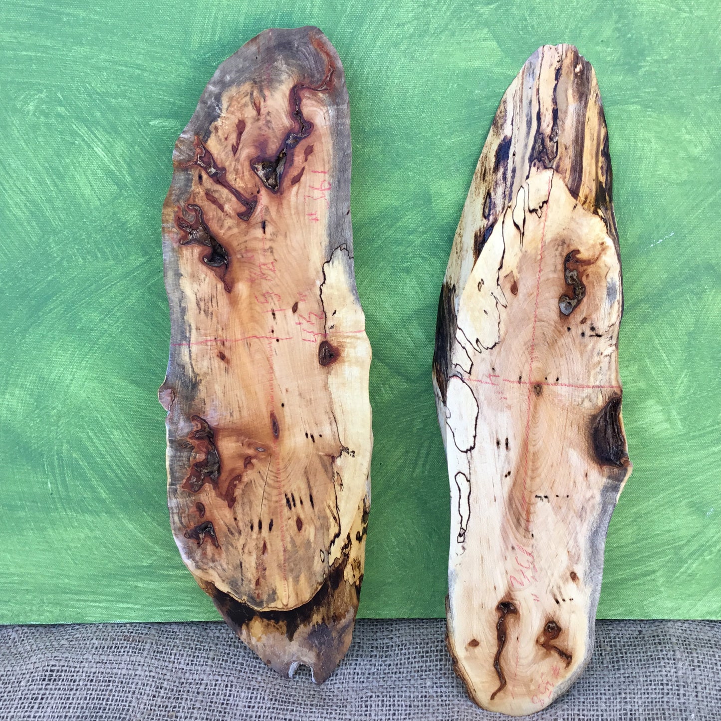 Spalted Maple Live Edge Wood Slice - 15.25" x 4.25" x 1"